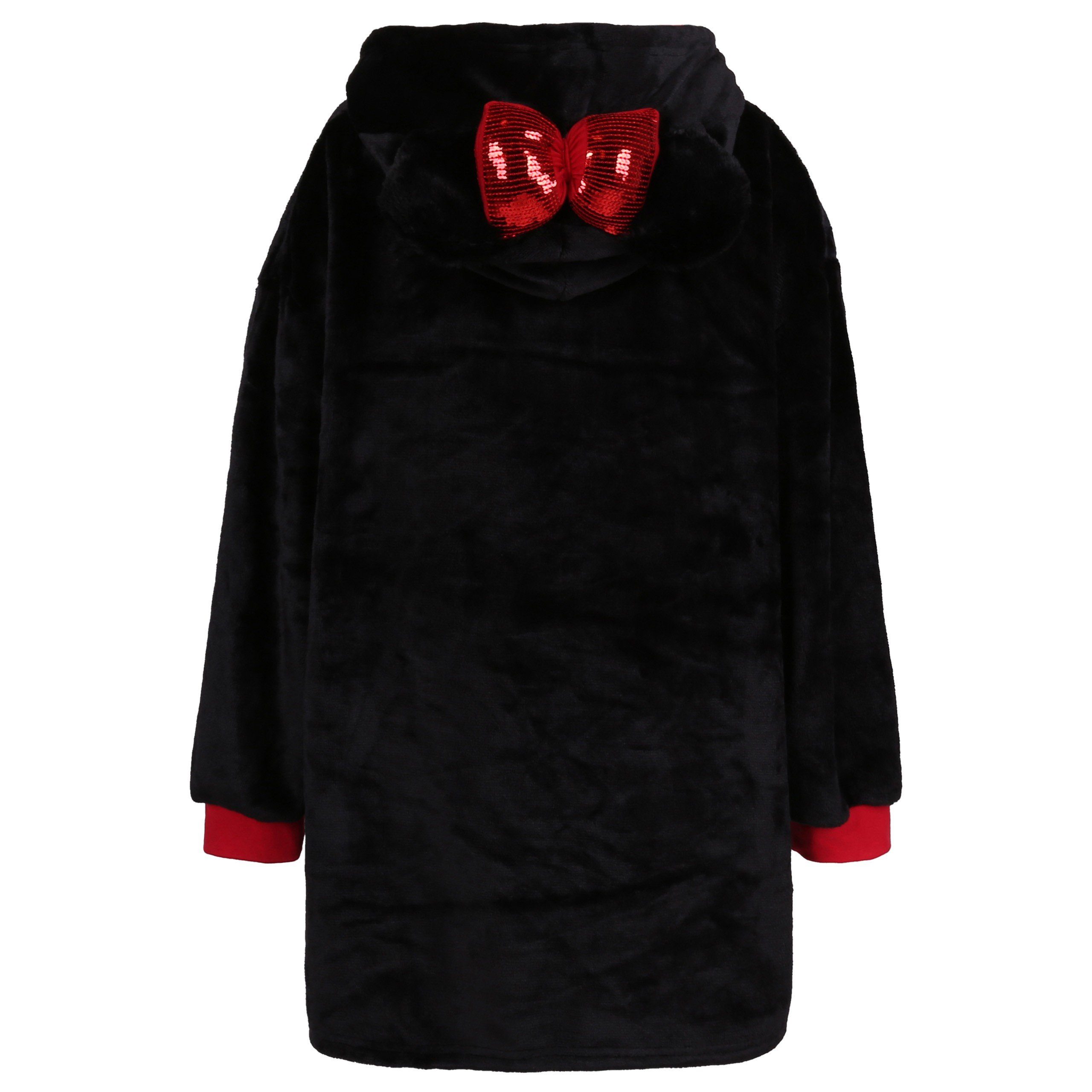 S/M Schwarz-roter Sarcia.eu Mädchen Pullover/Bademantel/Decke, Maus Kinderbademantel Minnie