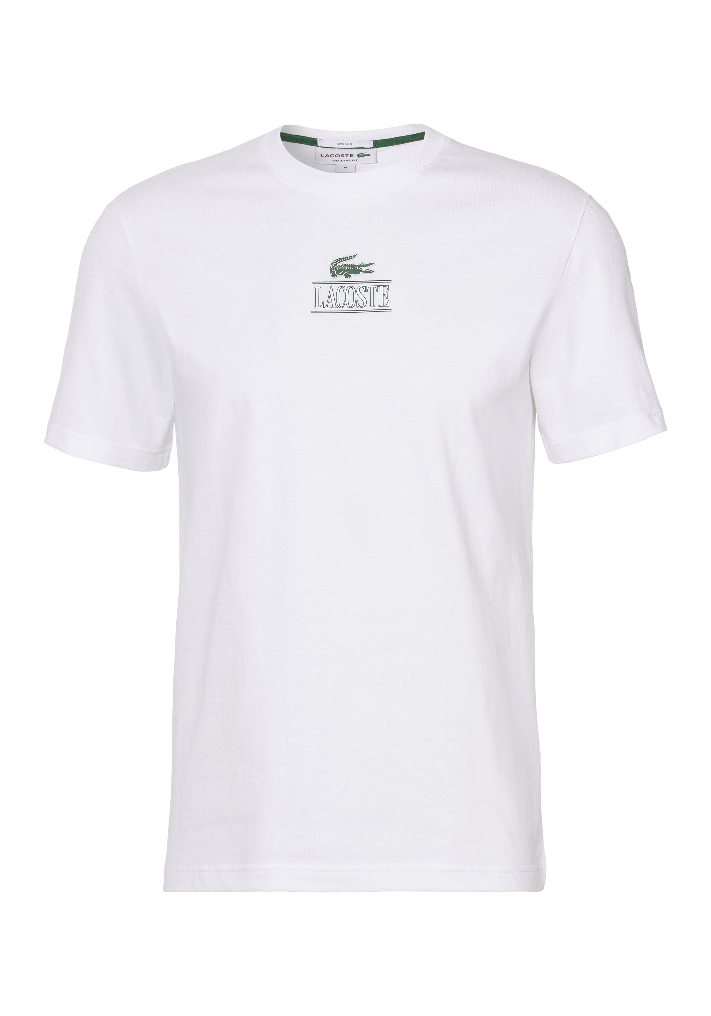 Lacoste T-Shirt T-SHIRT mit Lacoste Print auf der Brust WHITE