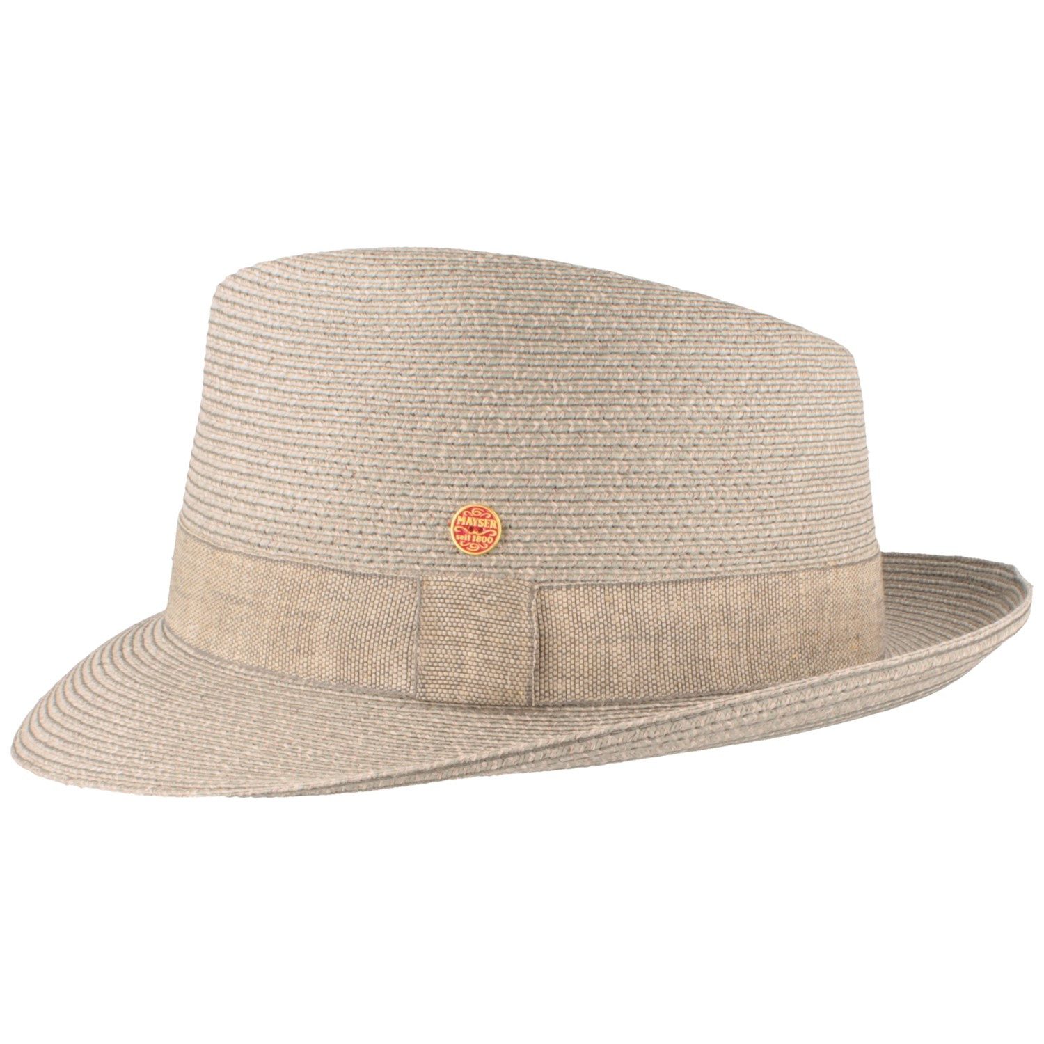 Mayser Strohhut Knautschbarer Trilby Maleo mit UV-Schutz 80+ im unifarbenen Look
