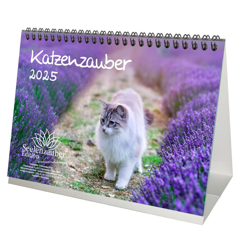Seelenzauber Tischkalender Katzenzauber DIN A5 Kalender für 2025 Katzen und Katzenbabys