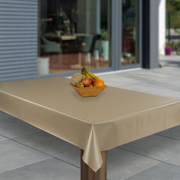 laro Tischdecke Wachstuch-Tischdecken Abwaschbar Beige Hochglanz rechteckig