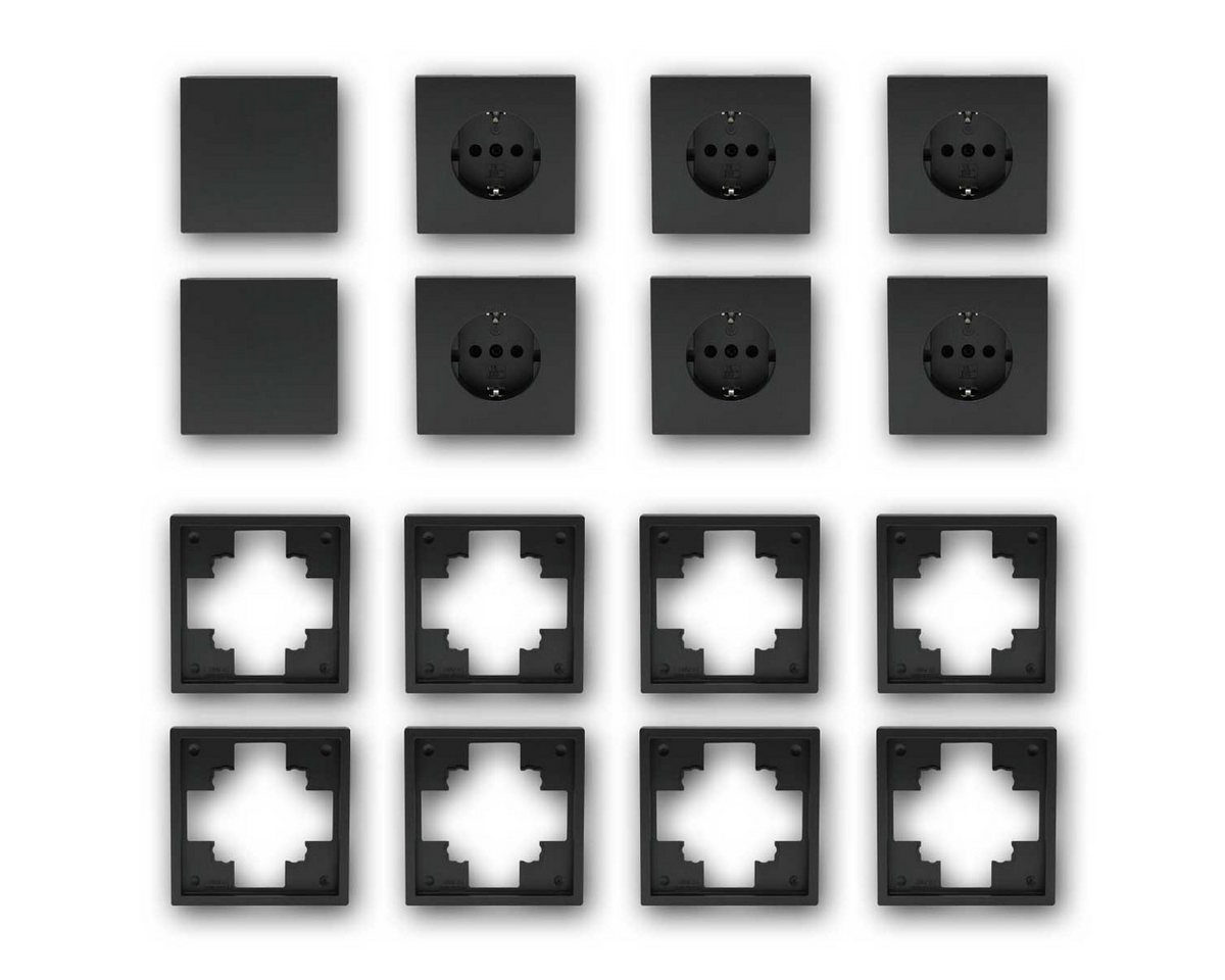 McPower Set "Einsteiger-16" SHALLOW anthrazit, 16-teilig Unterputzschalter