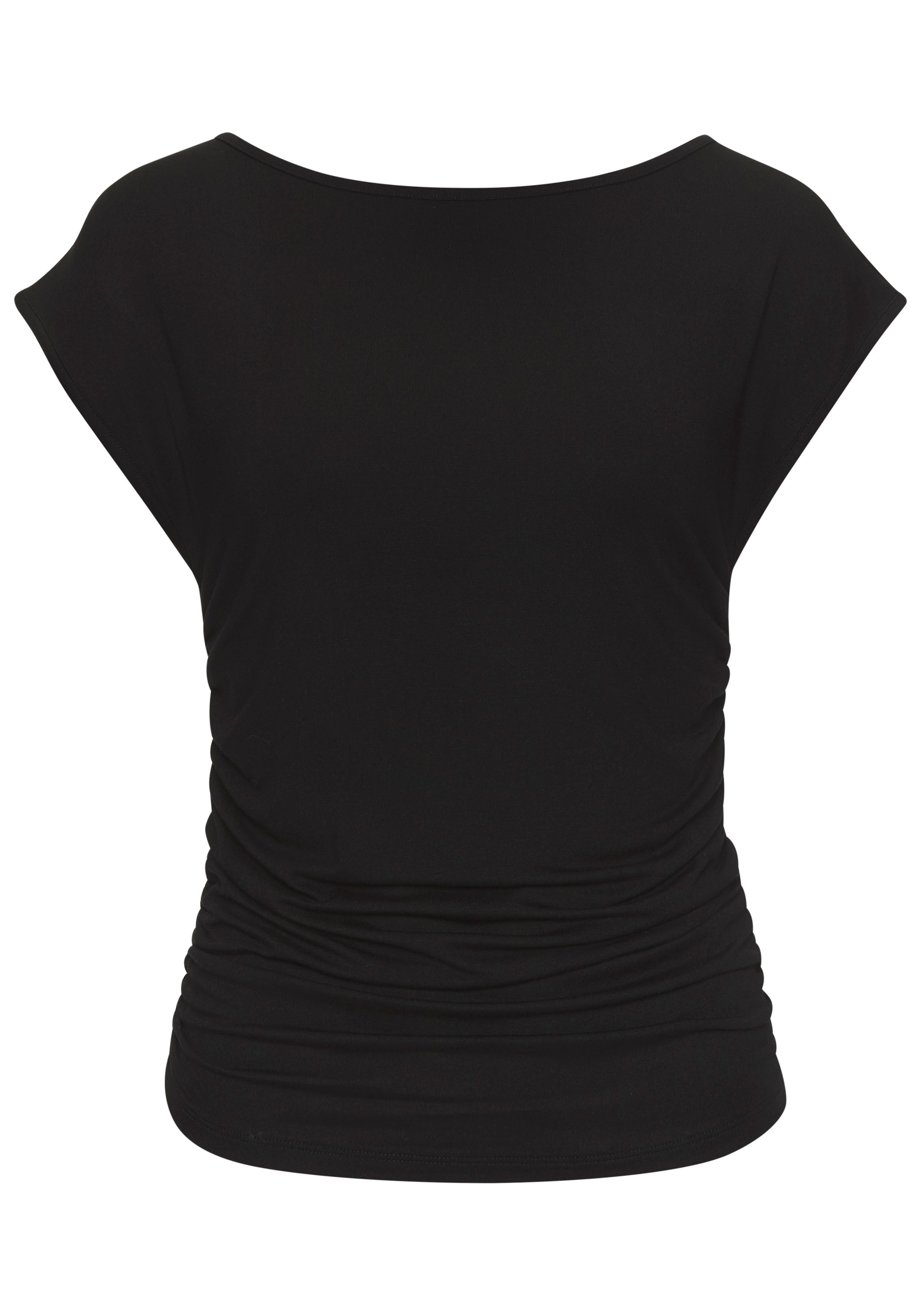 Buffalo T-Shirt mit seitlicher Raffung, Jerseyshirt, Basic günstig online kaufen
