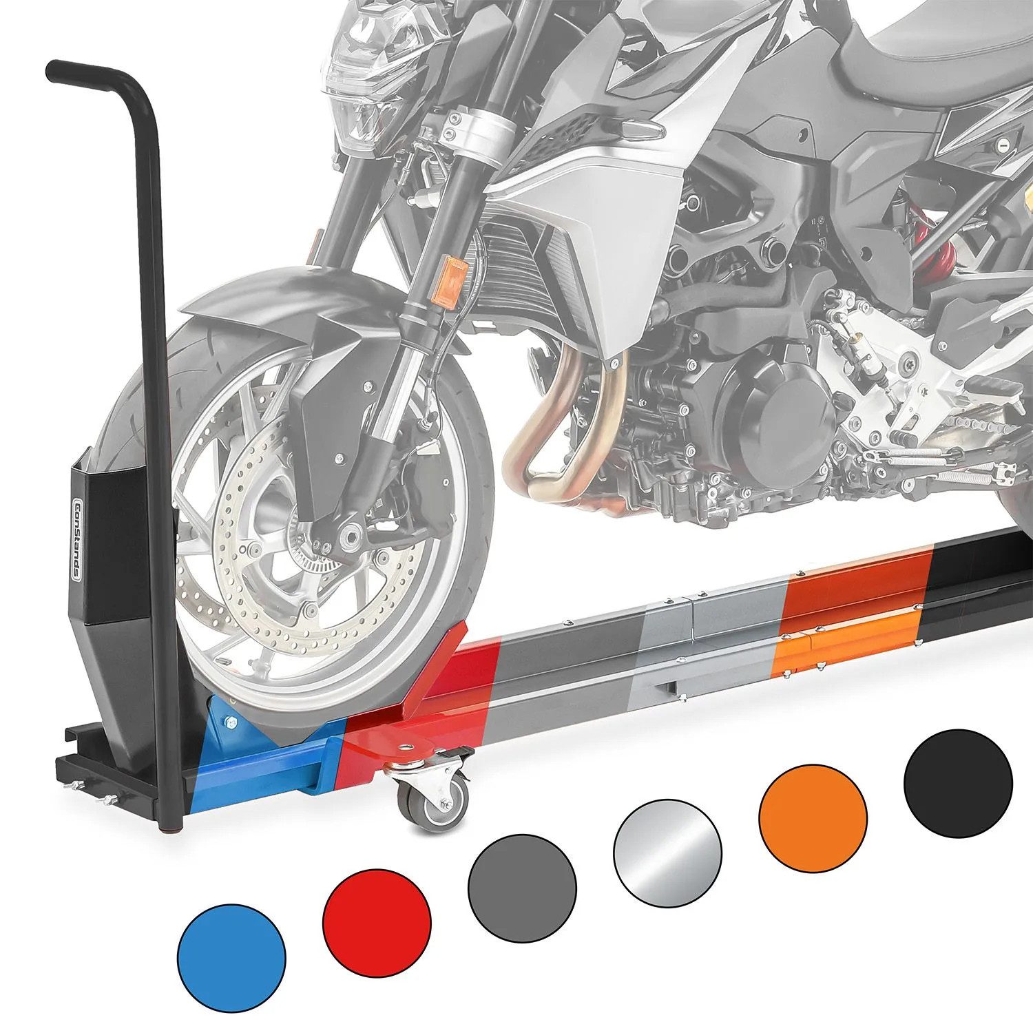 ConStands Rangierwagenheber Smart Mover - Motorrad Rangierschiene mit Wippe bis 450 kg Rangierhil