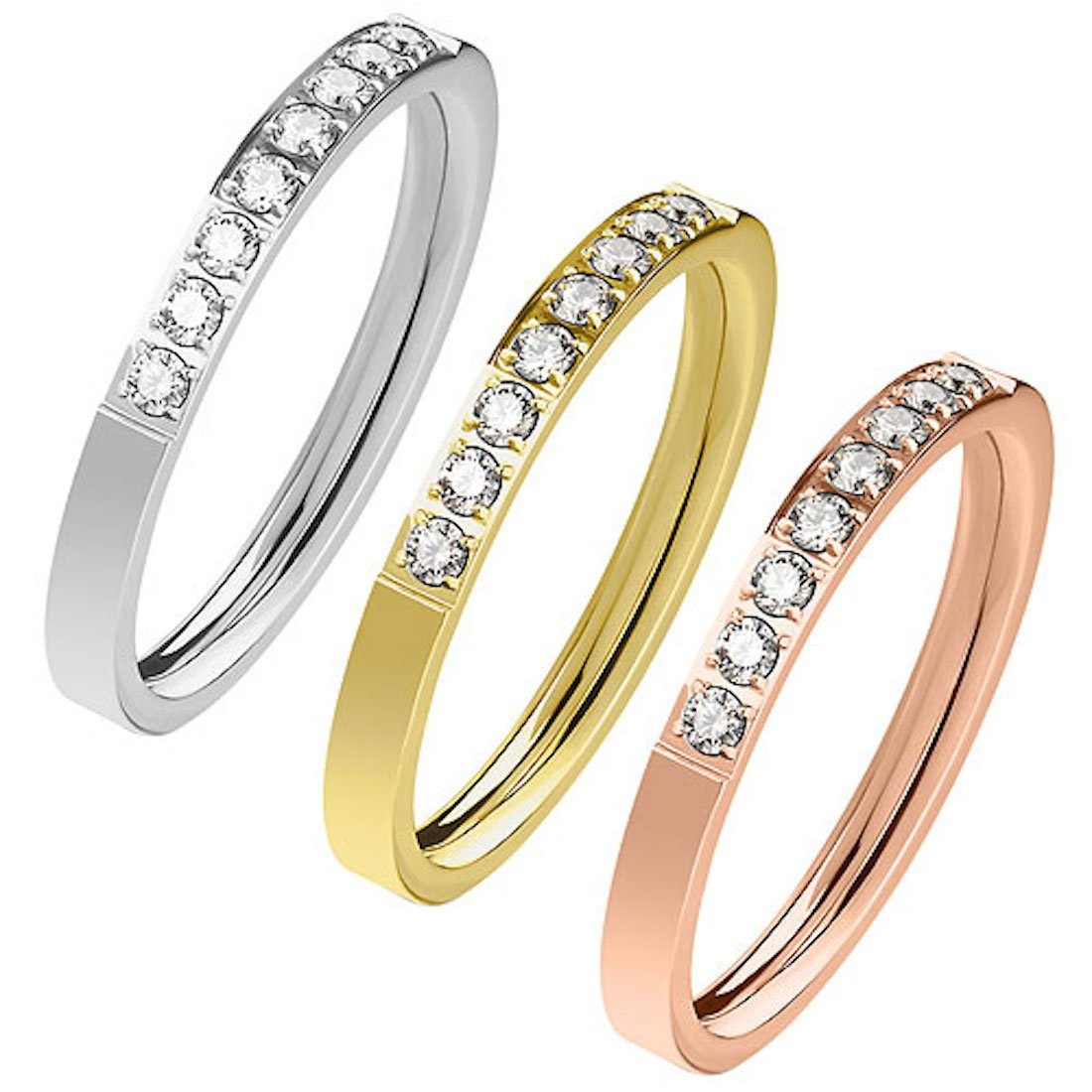 Taffstyle Fingerring Ring Verlobungsring Ehering mit Kristallen Gold Größe günstig online kaufen
