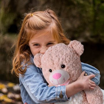 Kuscheltier Teddybär Bär flauschig mit Schleife und Herz Tatzen in braun