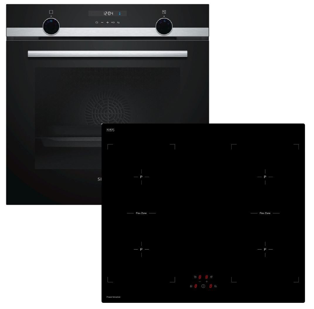 SIEMENS Backofen-Set HB537A0S0 Teleskopauszug+Keenberk Flex Induktionskochfeldautark 60 cm