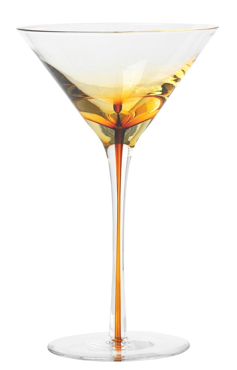 Broste Copenhagen Cocktailglas Amber Martiniglas caramel 18,9cm, Glas