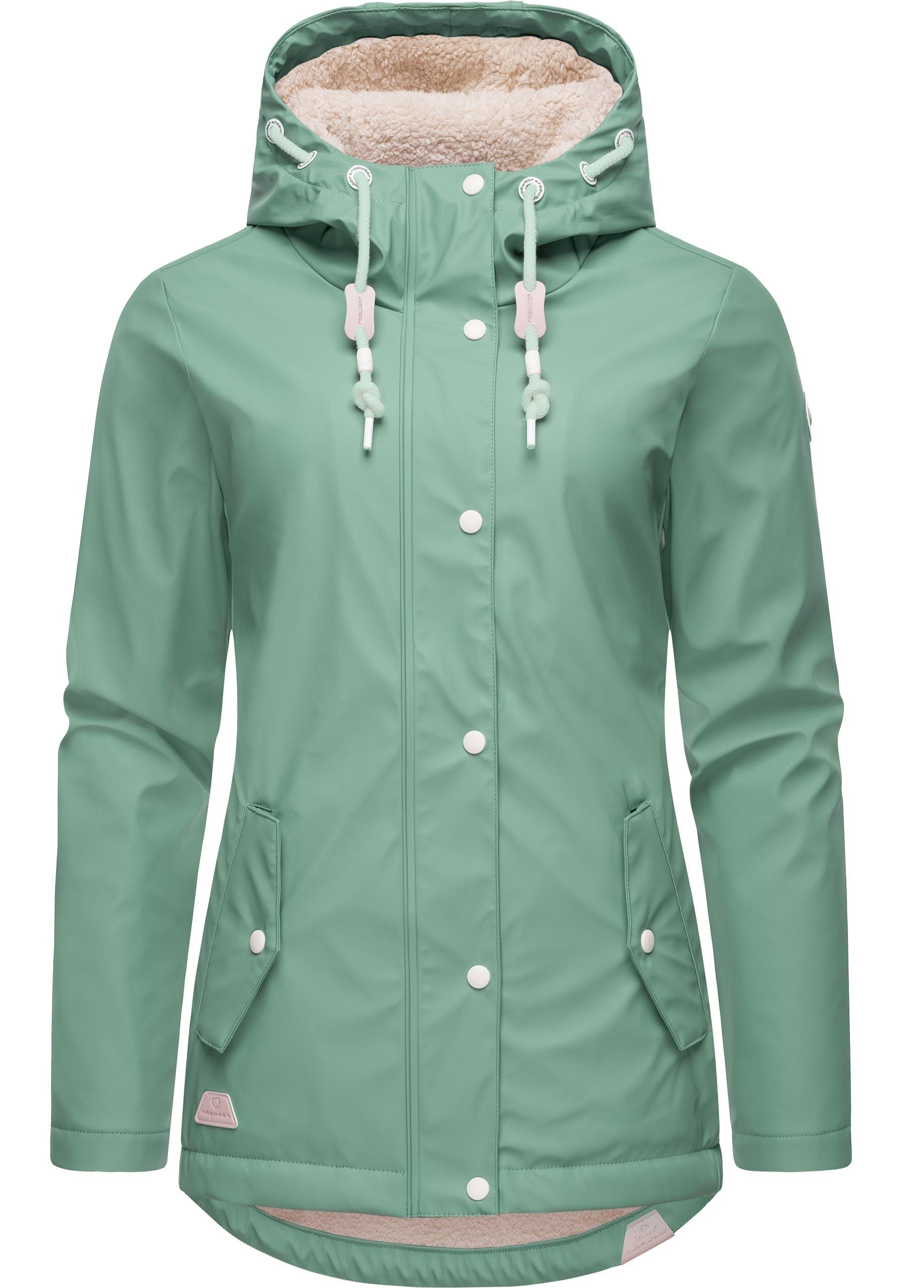 Ragwear Regenjacke Marge warm gefütterter Damen Winter Regenmantel