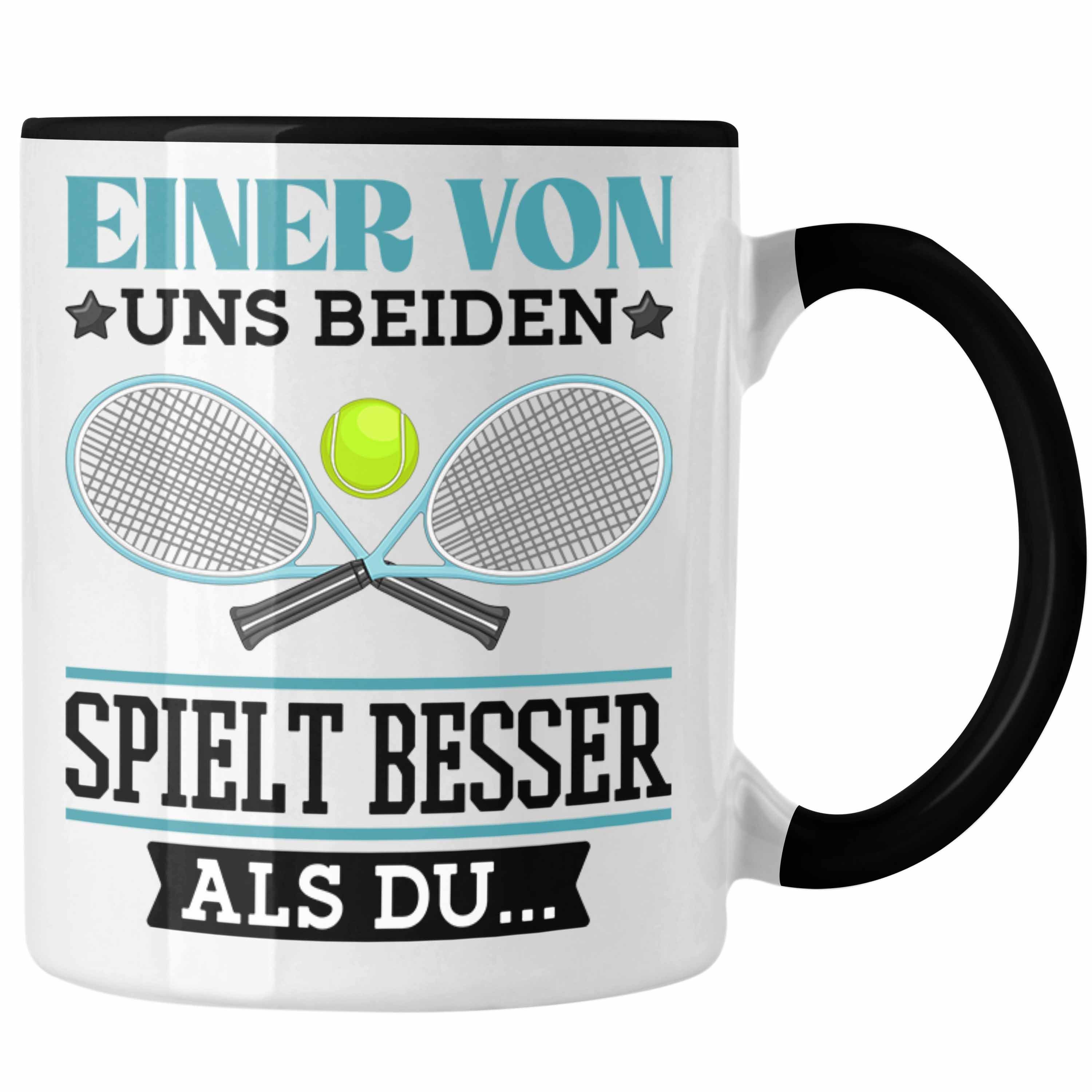 Trendation Tasse Tennis Spuch Tasse Geschenk Tennisspieler Einer Von Uns Beiden Spielt