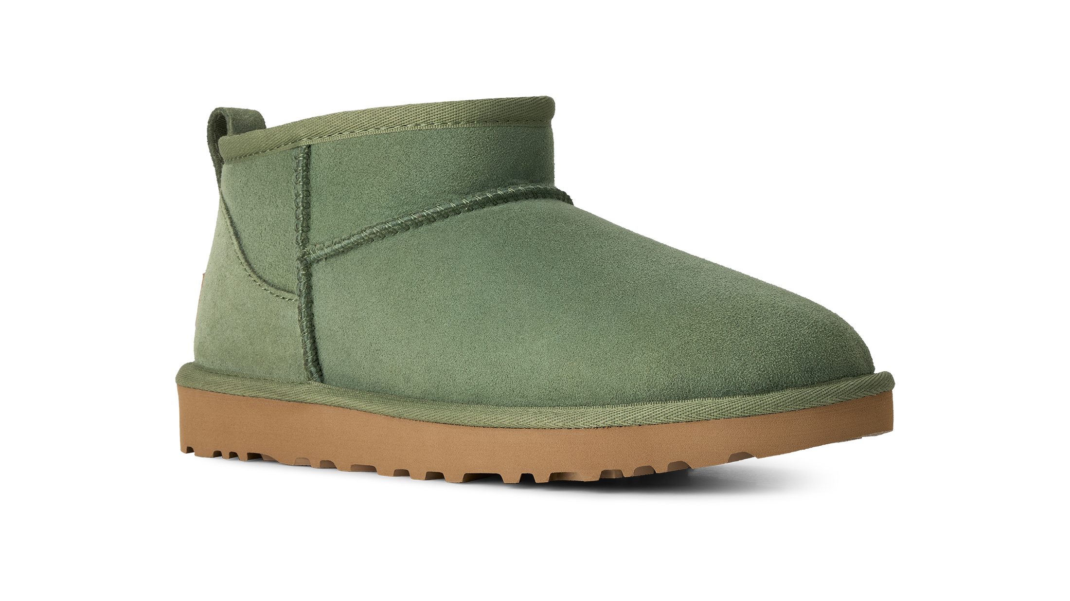 UGG Unisex, W CLASSIC ULTRA MINI Schlupfboots Winterboots mit Ziernähten und Logoaufnäher an der Ferse