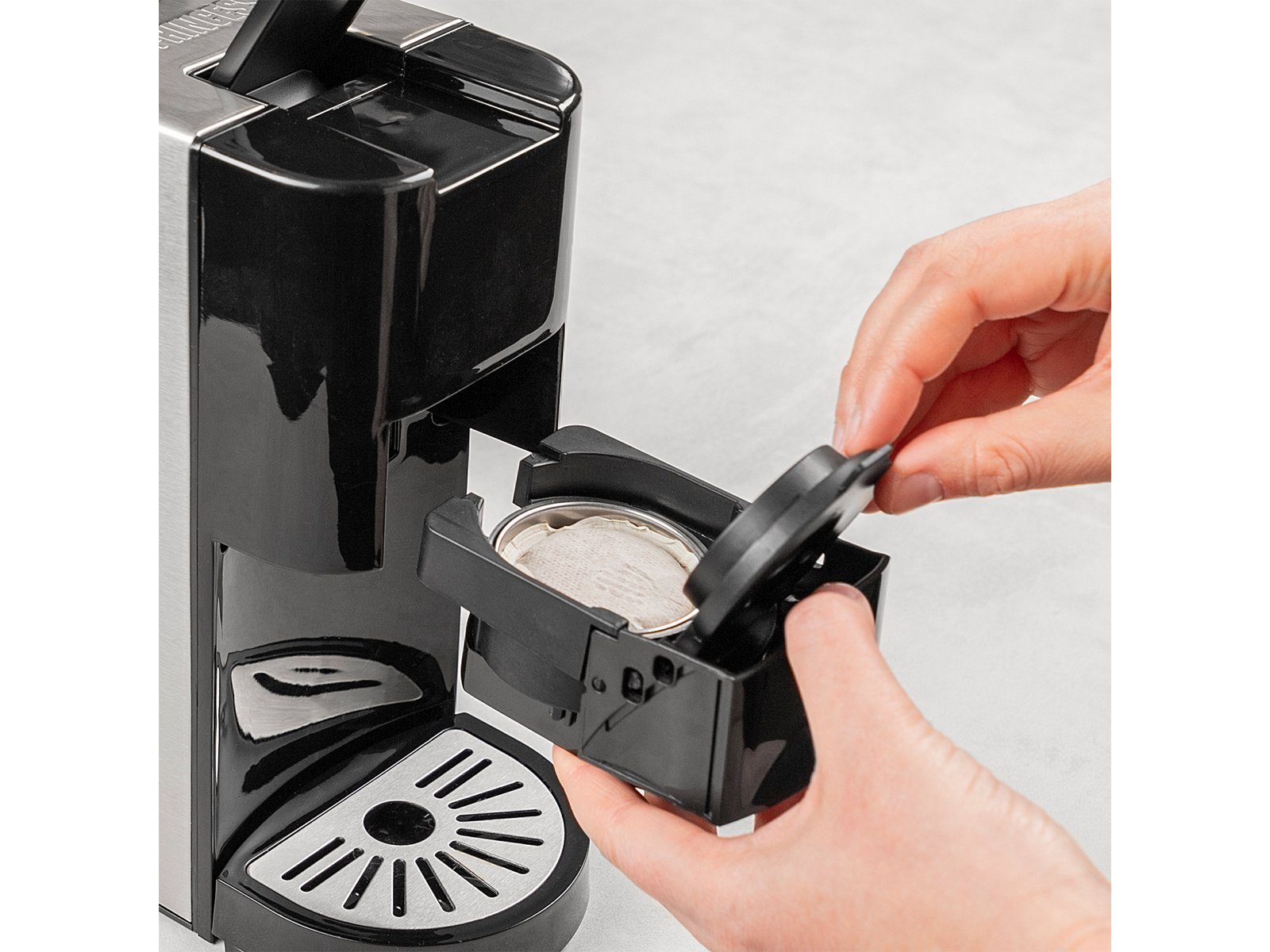 PRINCESS Kapselmaschine, für abnehmbarem klein mit auch Kaffee-Pulver Kaffeemaschine Wassertank
