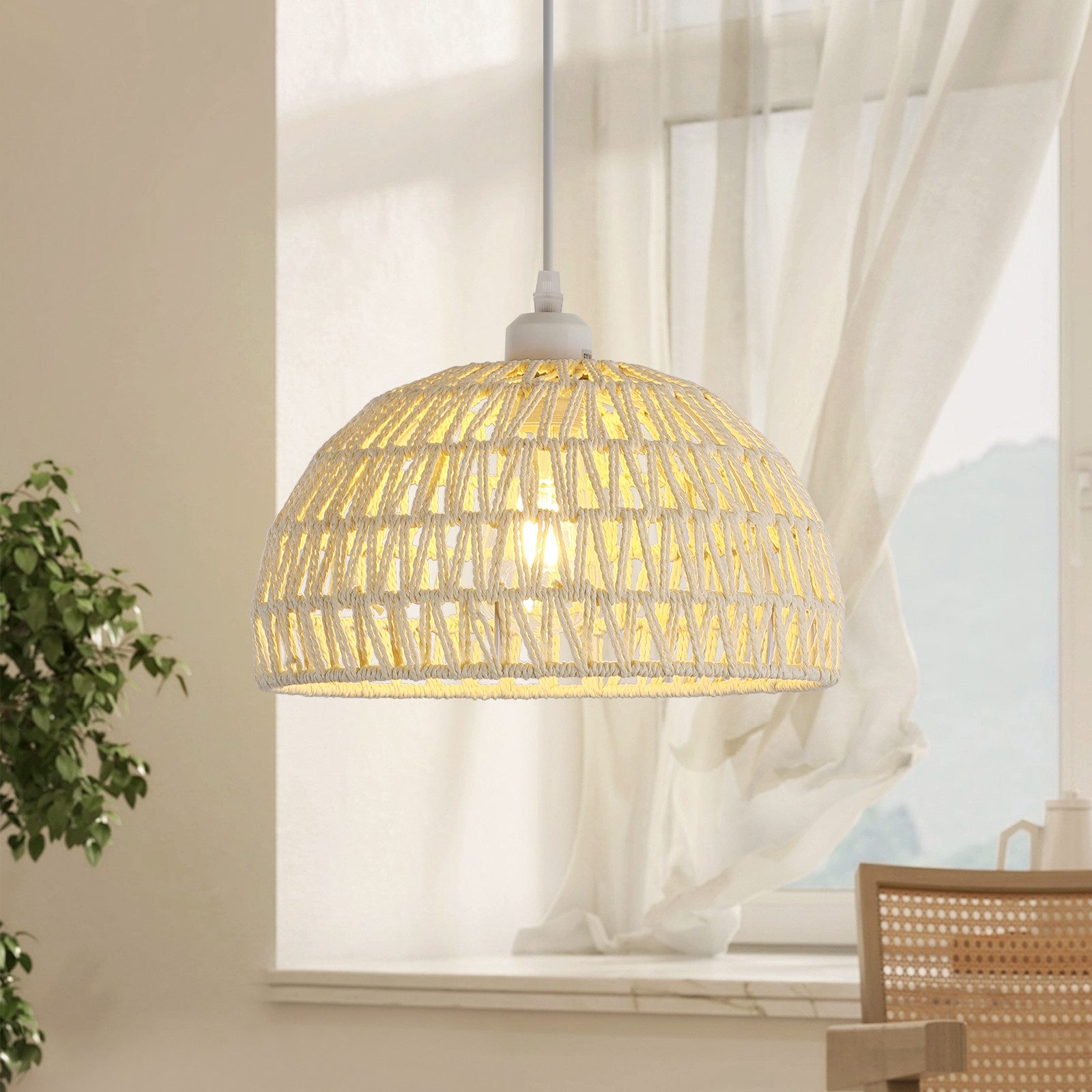 Goeco Kronleuchter Rattan-Kronleuchter, Café-Kronleuchter, für Schlafzimmer günstig online kaufen