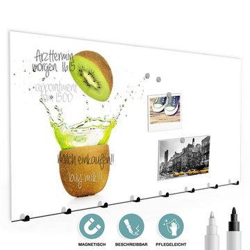 Primedeco Garderobenpaneel Magnetwand und Memoboard aus Glas Kiwispritzer