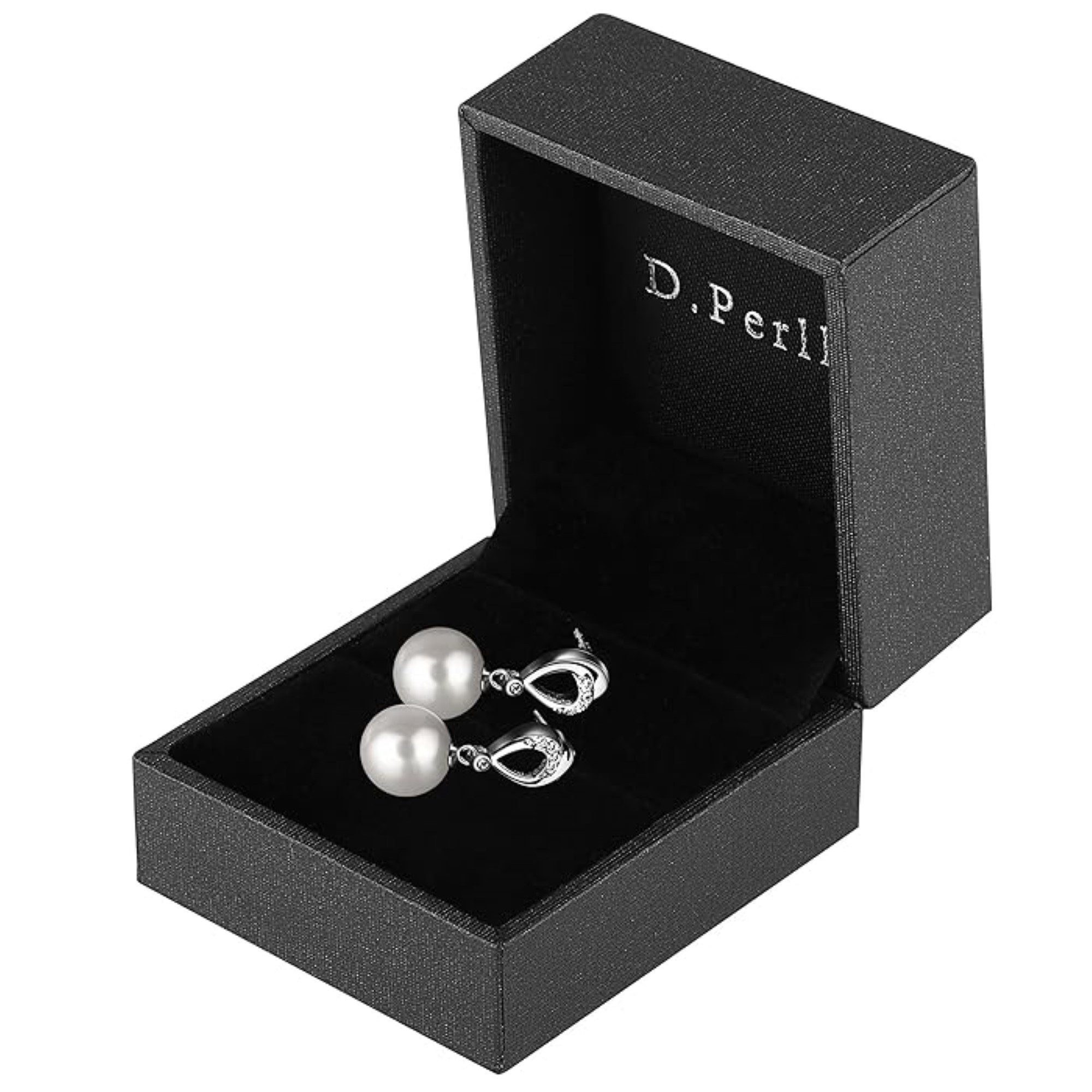 B. Catcher Paar Ohrstecker Zirkonia-Eleganz: Perlenohrstecker mit Zirkonia 925er Silber (1 Paar Perlen Ohrringe inkl. Geschenkbox, 2-tlg., 1x Paar Perlen Ohrrin – Bild 5 von 5
