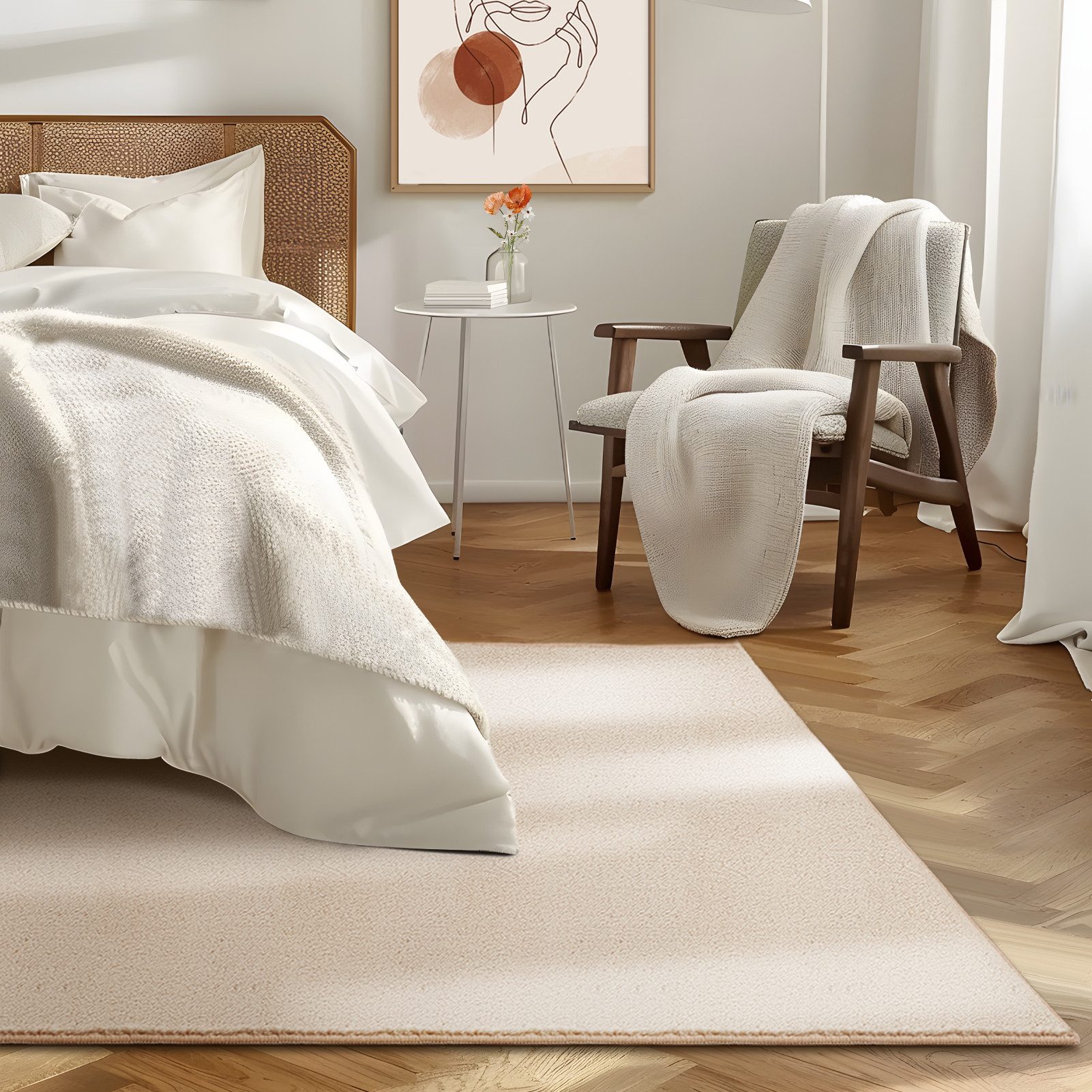 Topfinel Teppich rechteckig, Wohnzimmer Teppich modern rutschfest, Kundenli günstig online kaufen