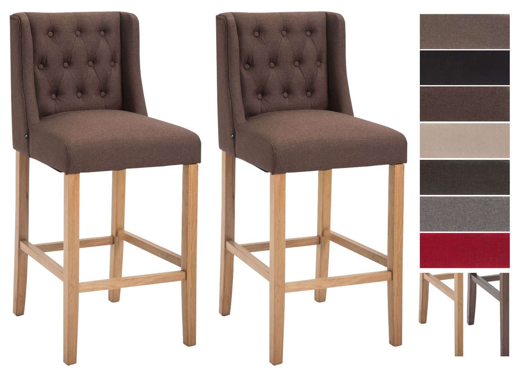 CLP Barhocker Cassandra Stoff (2er Set, günstig online kaufen