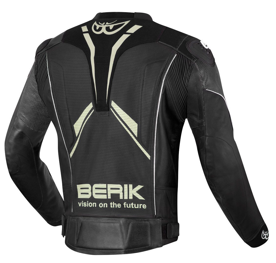 Berik Motorradjacke Street Pro Evo Motorrad Lederjacke Black/White