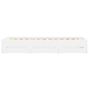 vidaXL Bett Bettgestell mit Schubladen Weiß 75x190 cm Holzwerkstoff