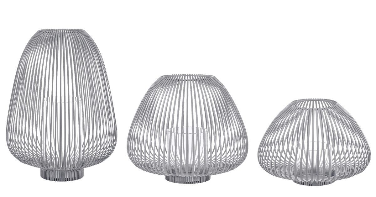 blomus Windlicht LYVA Laterne steel gray Set3