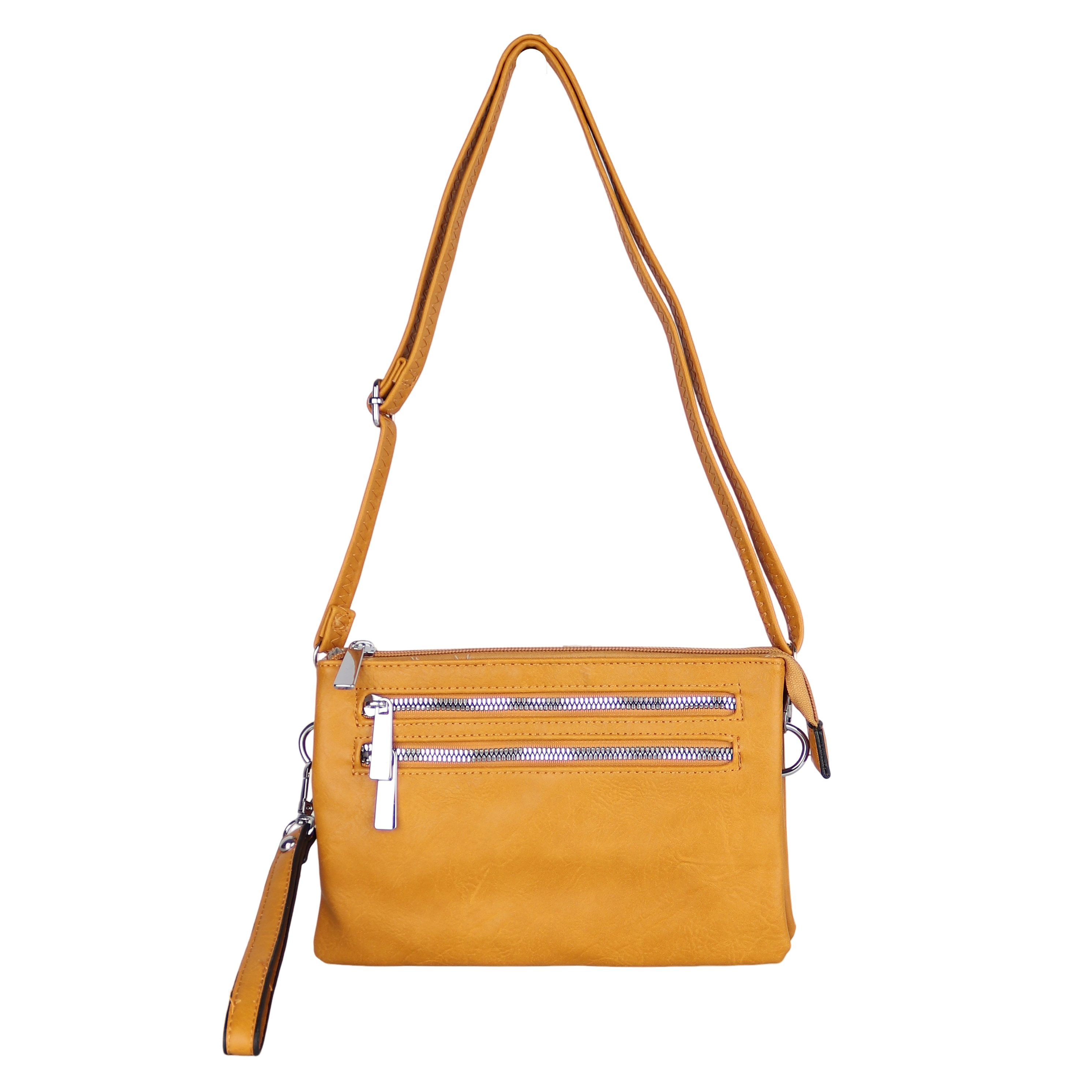 Umhängetasche Damen, Veganleder Crossbody Tasche Bag, Schultertasche