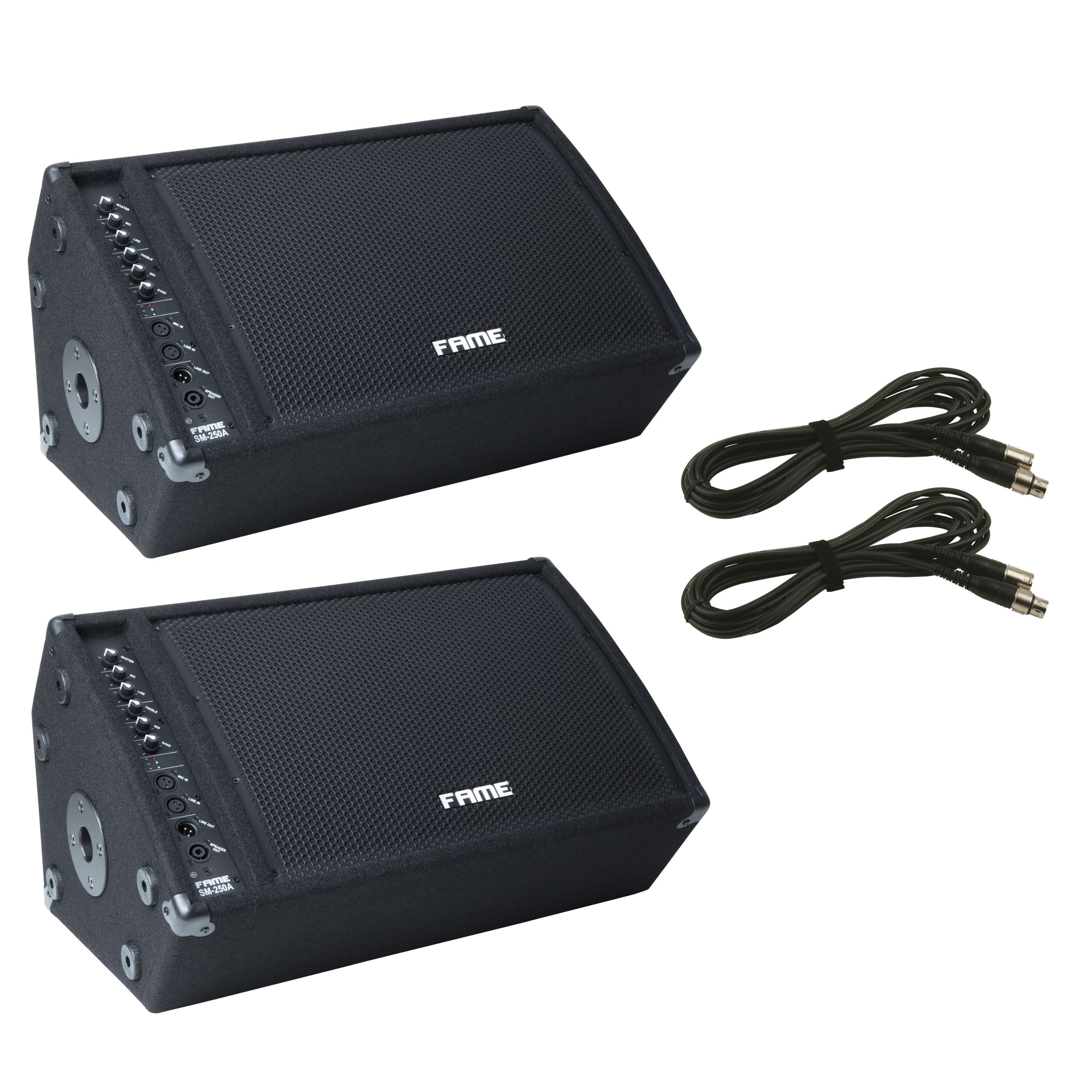 FAME Lautsprecher (Audio SM 250A Twin, Aktiver 12 1 Monitor, 300W RMS 600W Peak EQ)