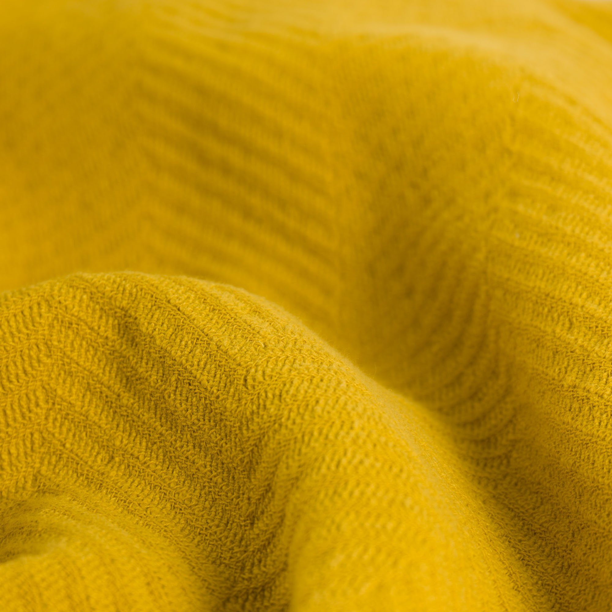 Baumwolle Urbanara, Lixa, aus Fischgrätstruktur Tagesdecke Baumwolldecke mit Plaid Senfgelb