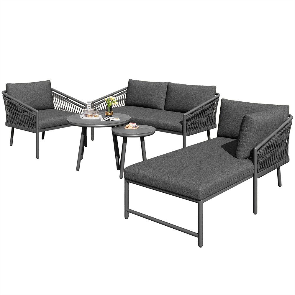OKWISH Sofa Modernes Outdoor Sofa,Gartenmöbelset, Modernes Gartenmöbel Set günstig online kaufen