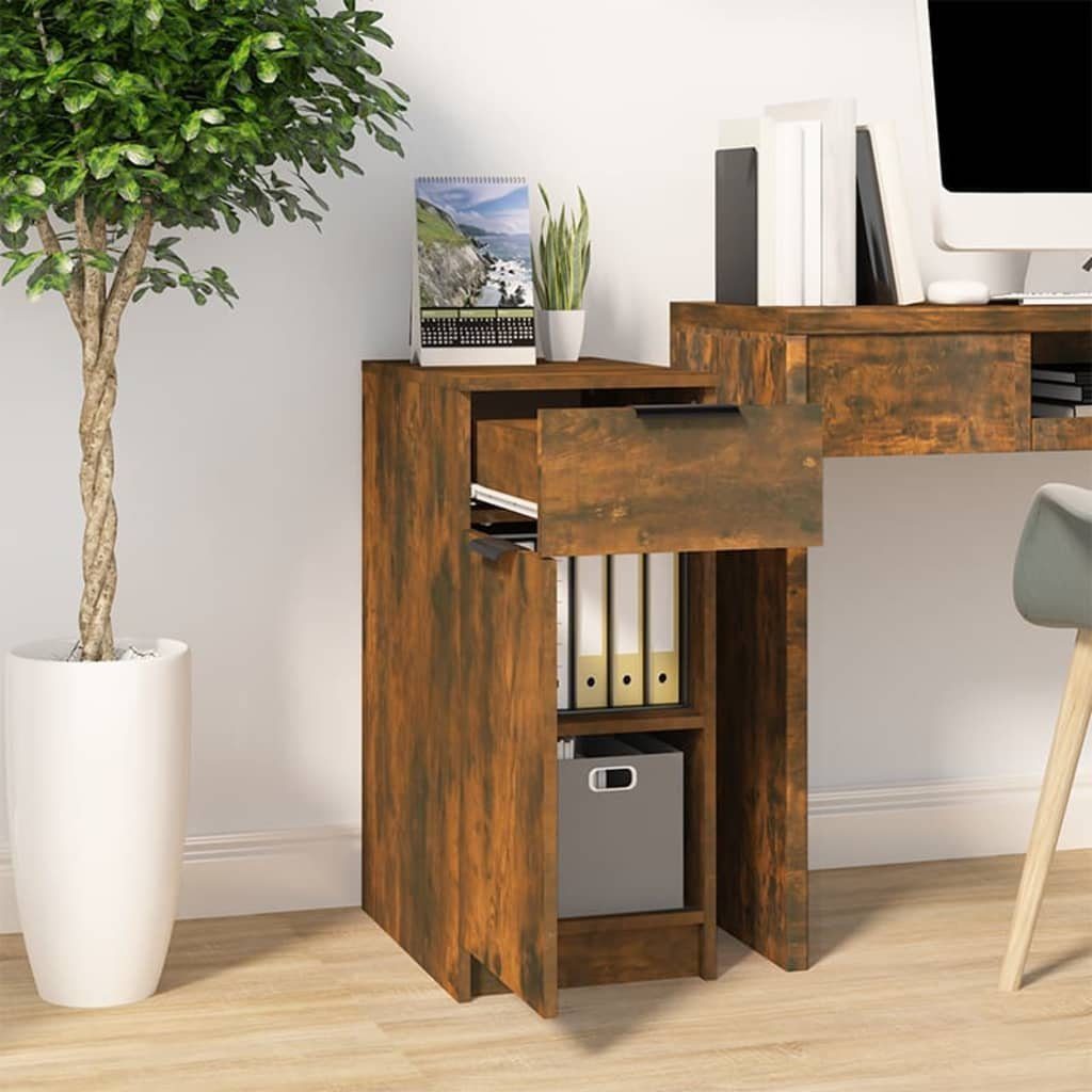 Schreibtischschrank 33,5x50x75 cm (1-St) Räuchereiche vidaXL Holzwerkstoff Fächerschrank