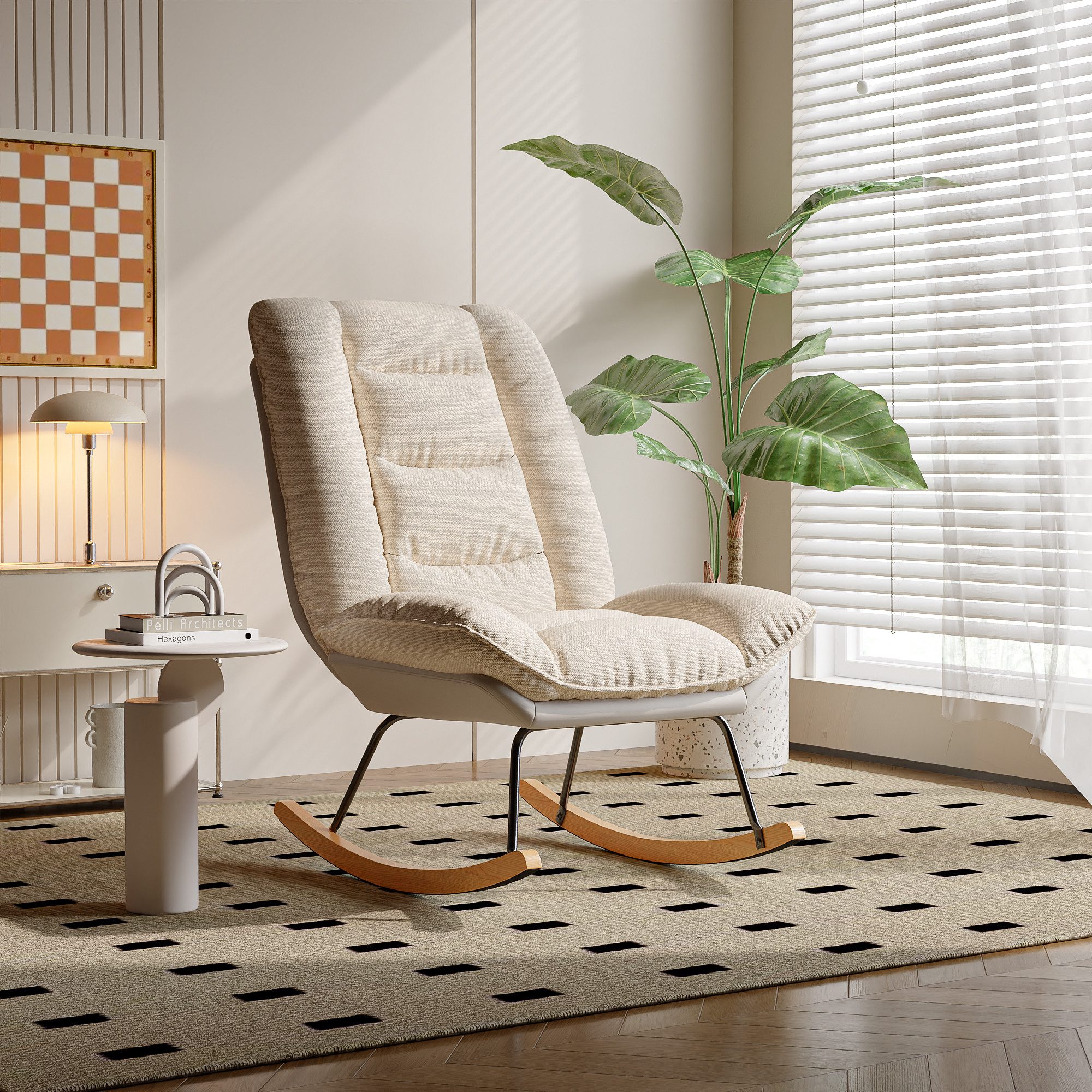 Furnishings Home Schaukelstuhl Reißverschluss Relaxsessel mit hoher Rückenl günstig online kaufen