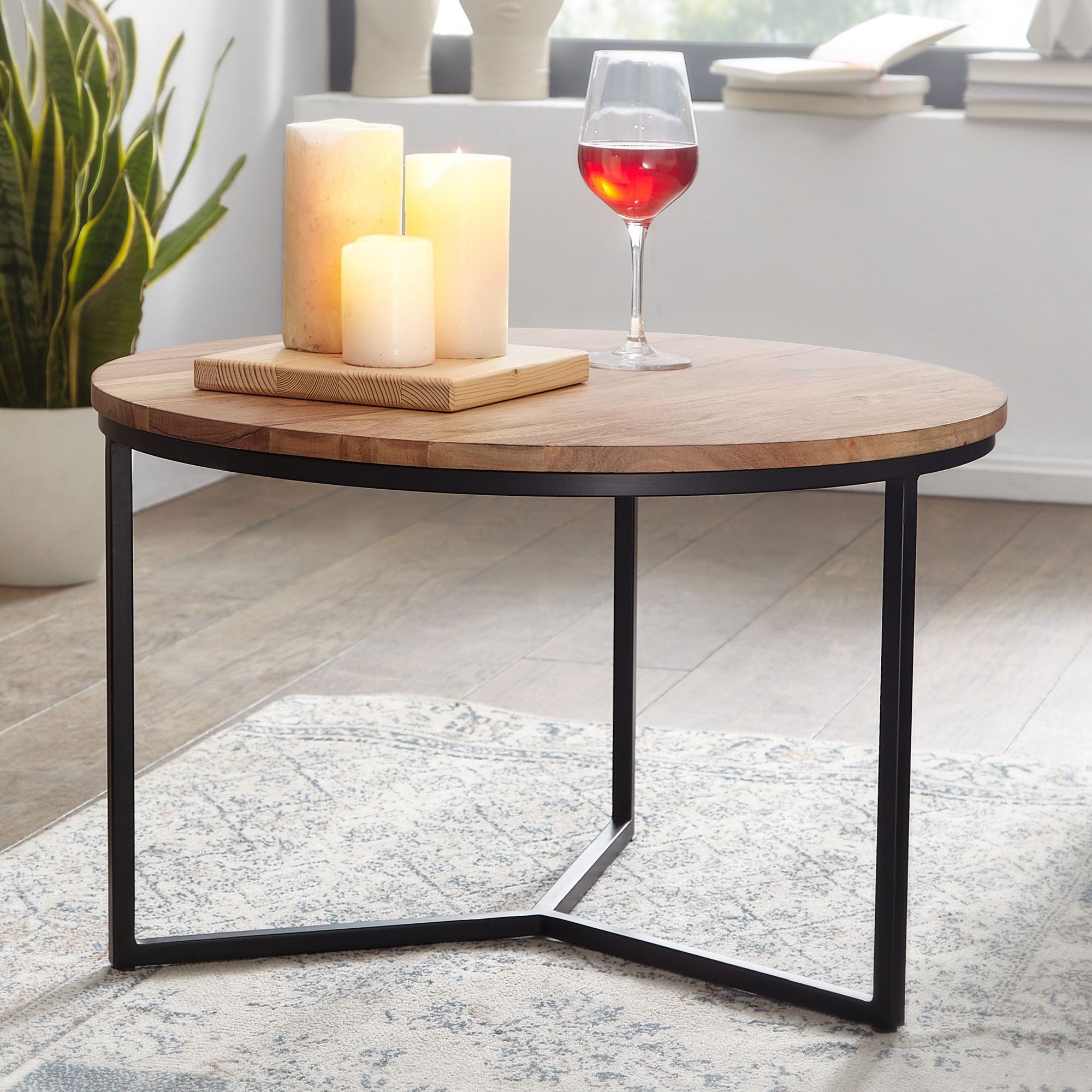 Wohnling Couchtisch Couchtisch Massivholz 60x60x38 cm Wohnzimmertisch Sofat günstig online kaufen