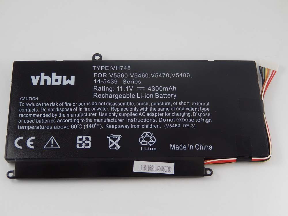 vhbw passend für Dell Vostro 5460, 5470, 5480, 5560, V5460, V5470, V5480, Laptop-Akku 4300 mAh