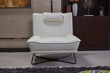 JVmoebel Loungesessel, Luxus Stuhl Polster Relax Club Möbel Design Sessel Weiß
