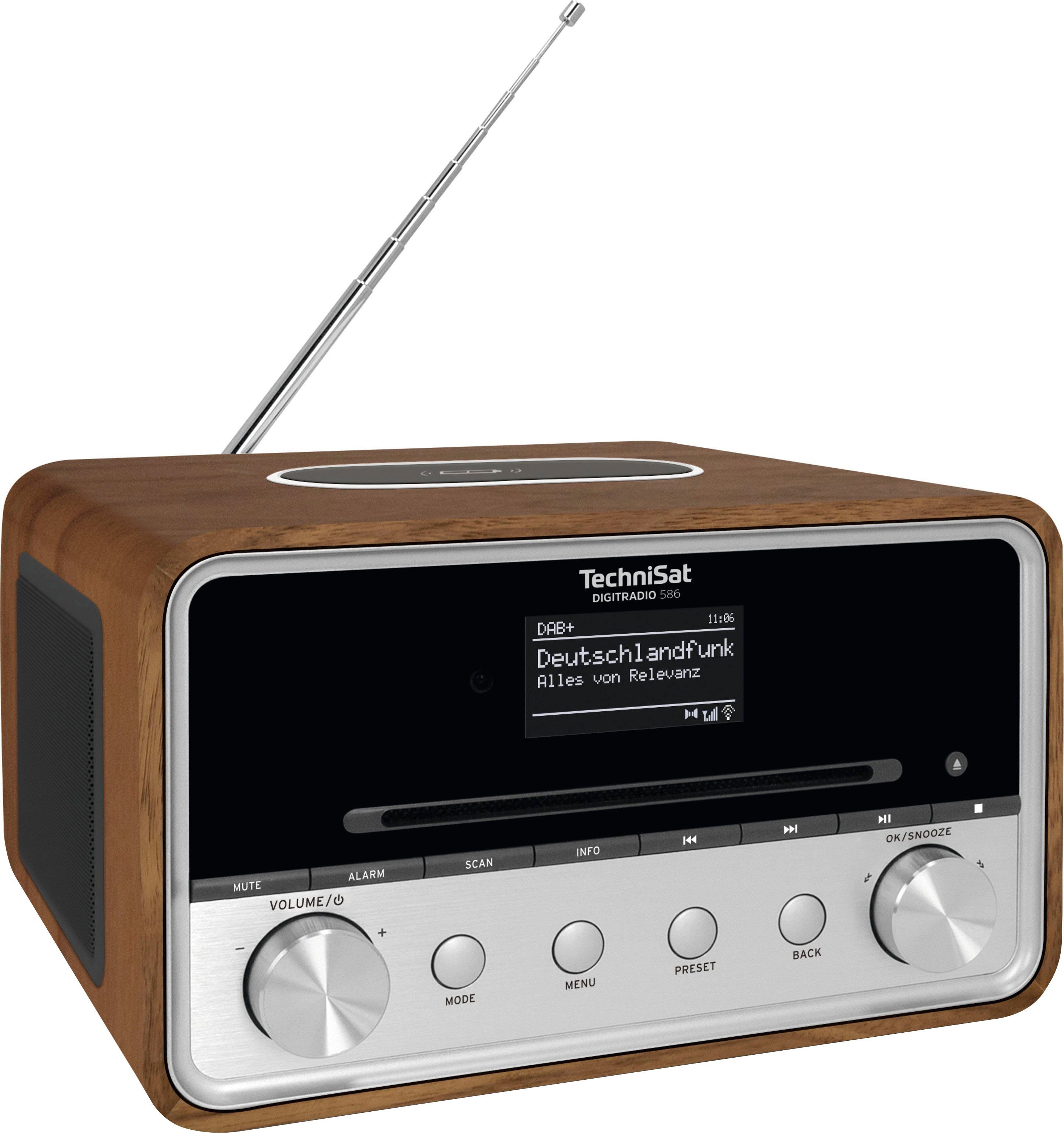 TechniSat DIGITRADIO 586 UKW Radio W) RDS, 20 (DAB), (Digitalradio mit Internetradio, Nussbaum