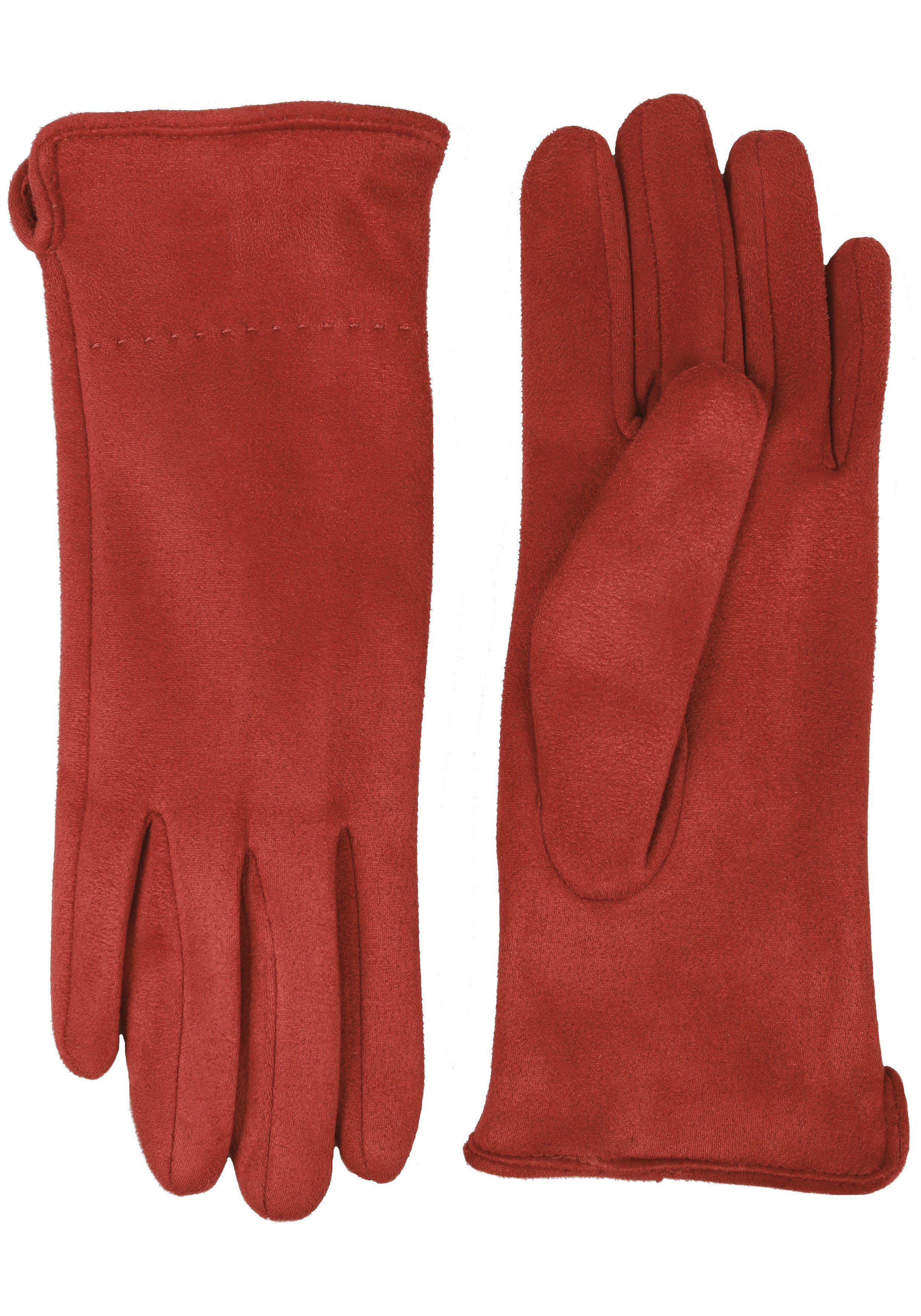 Capelli New York Strickhandschuhe (1 Paar) mit Ziernaht, Metall-Logo, Feinripp-Strick, elastisch