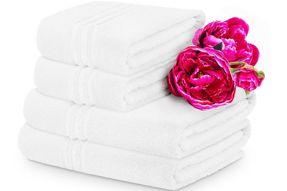 Konsimo Handtuch Set MANTEL 2x Duschtücher 2x Handtücher, (4 teilig, 4-tlg),  100 % Baumwolle, sehr saugfähig, weich im Griff