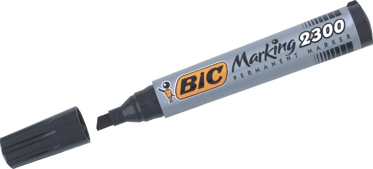 BIC Permanentmarker Permanentmarker Marking 2300 Keilspitze schwarz (12 Stück)
