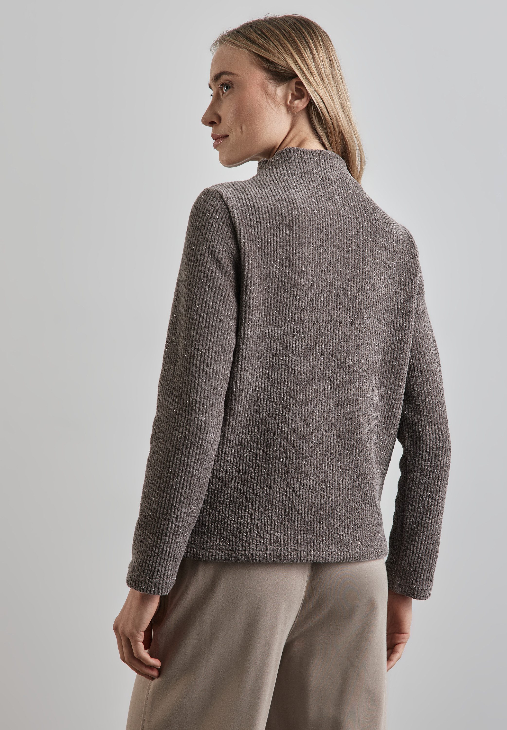 STREET ONE Langarmshirt mit metallisierten Fasern günstig online kaufen