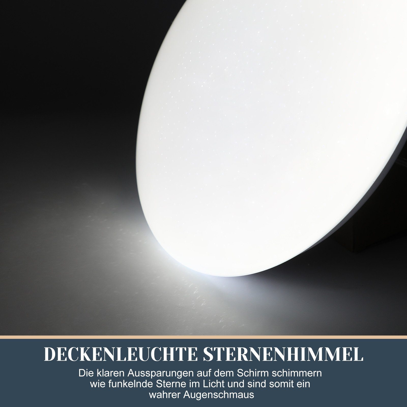 ZMH LED Deckenleuchte Ø25cm Schlafzimmerlampe Sternenhimmel 12W Schlafzimmer, Nicht dimmbar, LED fest integriert, 6000k, Rund Kinderzimmerlampe für Küche Büro – Bild 4 von 5