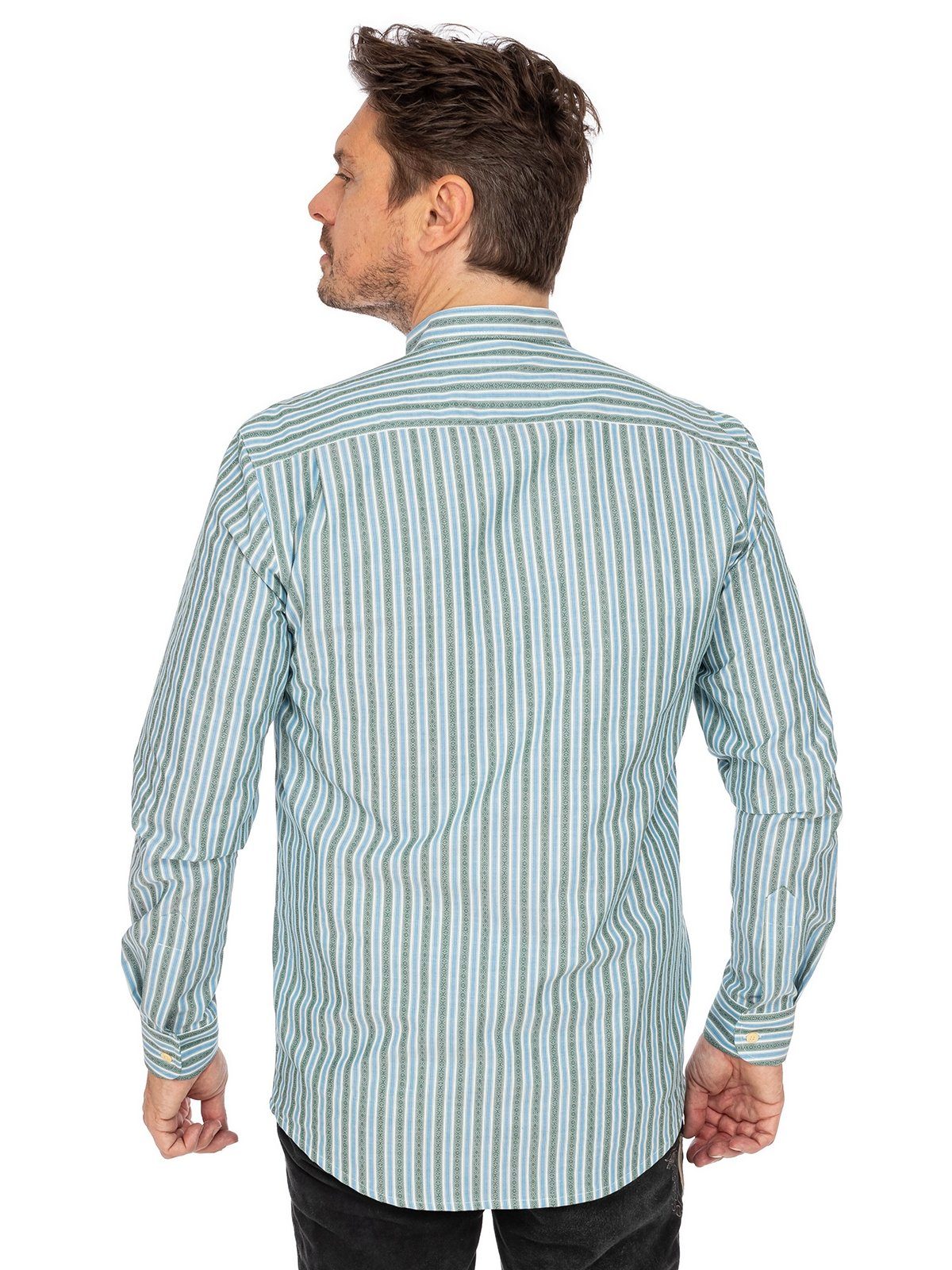 Gipfelstürmer (Regular 420000-4258-53 Fit) mittelgrün Trachtenhemd Pfoadhemd