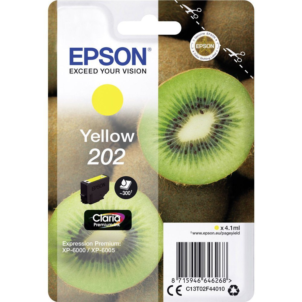 Epson Epson Druckerpatrone T02F4, 202 Original Gelb C13T02F44010 Tintenpatrone