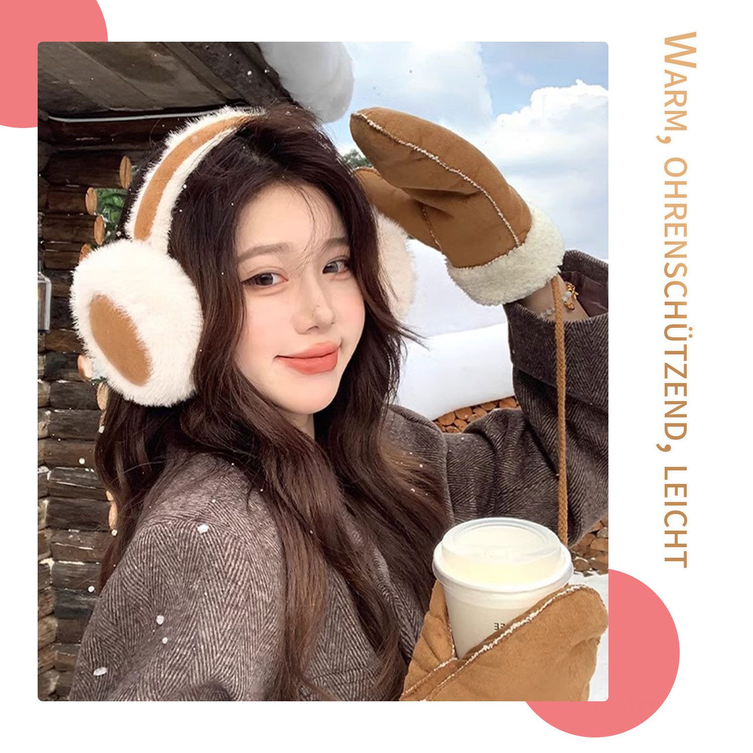 Refttenw Ohrenwärmer Winter Plüsch Ohrenschützer, Leicht und Faltbar für Damen Mädchen