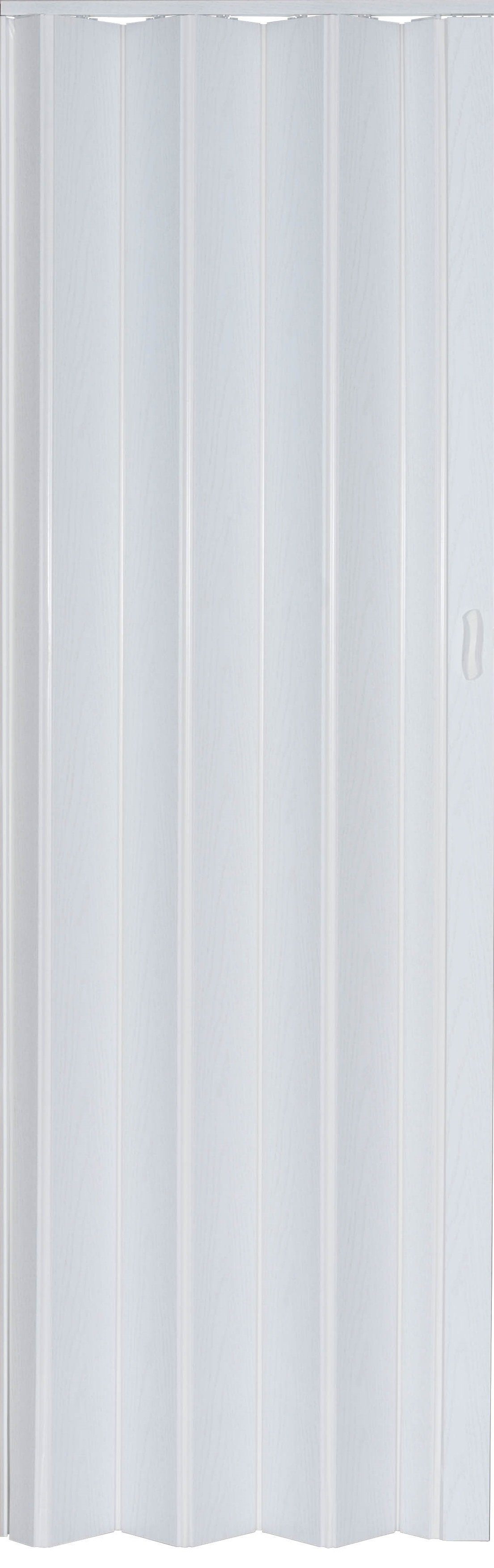 Vivaldi Falttür Schiebetür Tür weiß gewischt H. 203 cm Türbreite bis 121 cm pi281 Neu (1 Packung Karton, 1-St., 1 Set), teils vormontiert