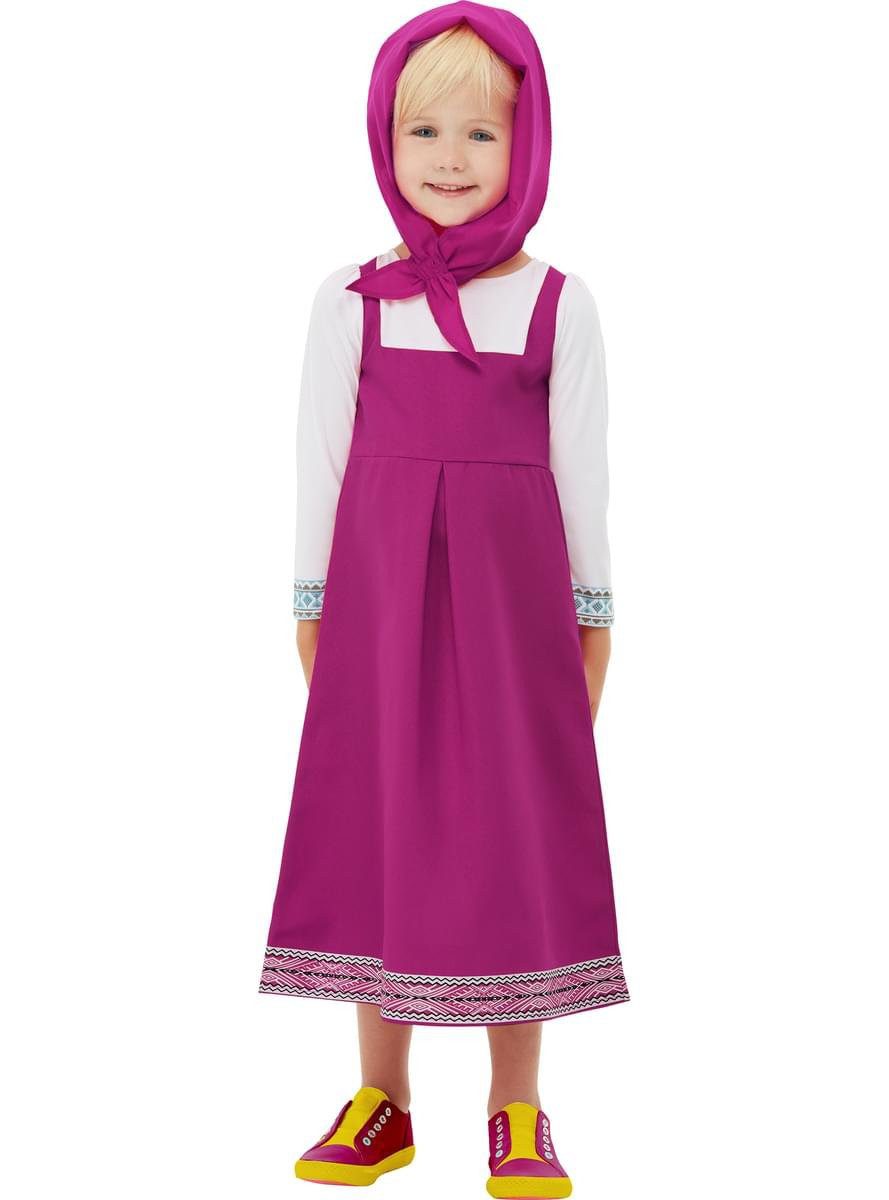 Funidelia Kostüm Mascha und der Bär – Mascha Kostüm für Kinder, Mit diesem Kostümkleid kannst Du Bären zur Verzweiflung bringen!