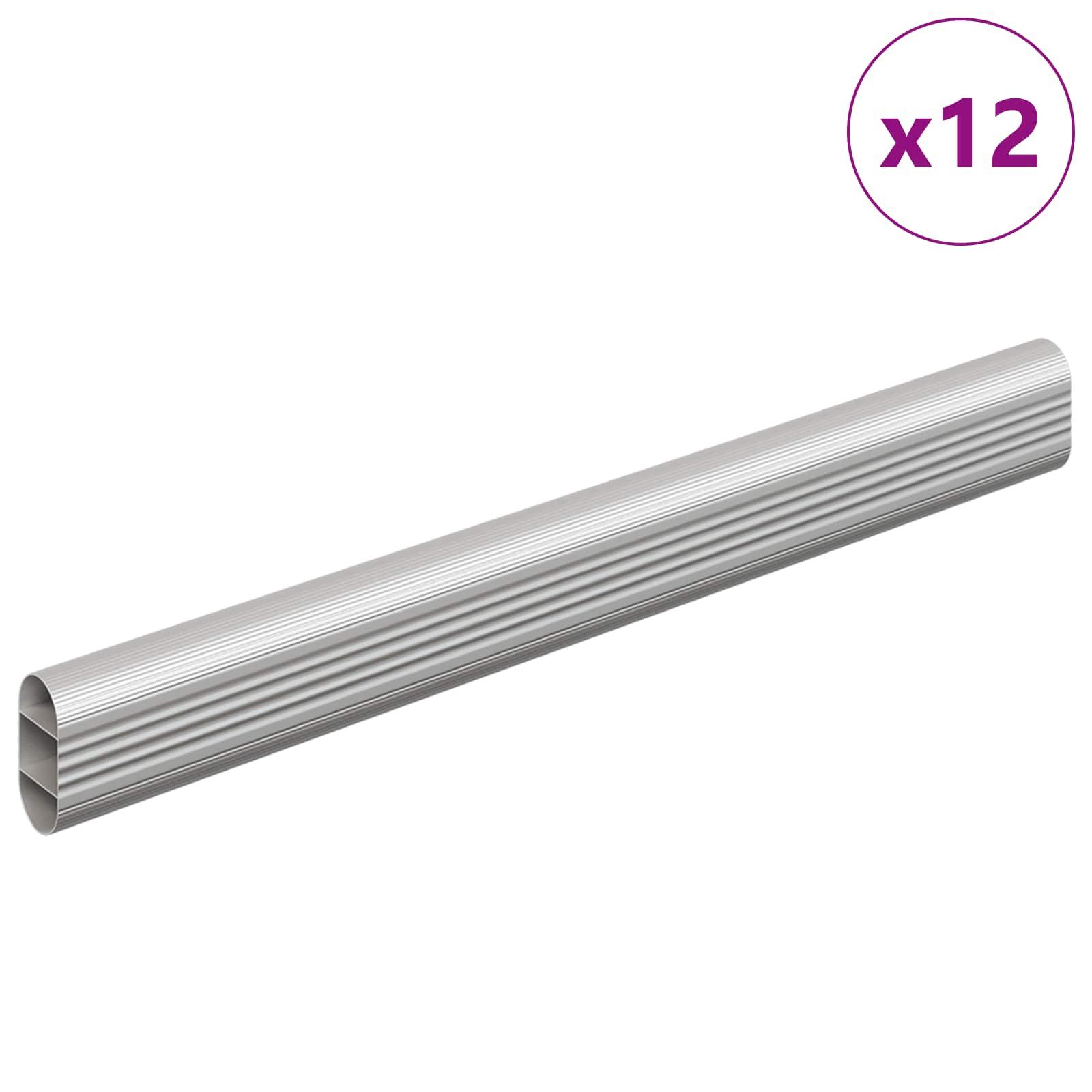 vidaXL Kleiderbügel Kleiderstange 12 pcs Silber 764 x 15 x 29 mm Aluminiumlegierung, (12-tlg)