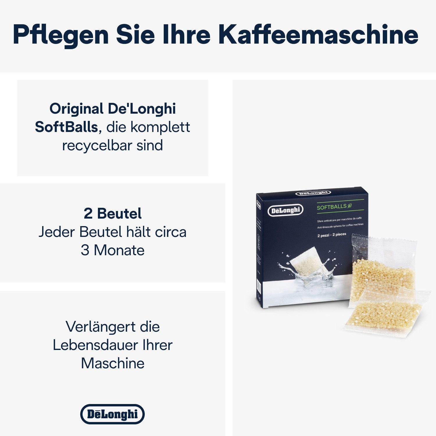 De'Longhi SoftBalls DLSC551 Entkalker (2 Stück / Packung)
