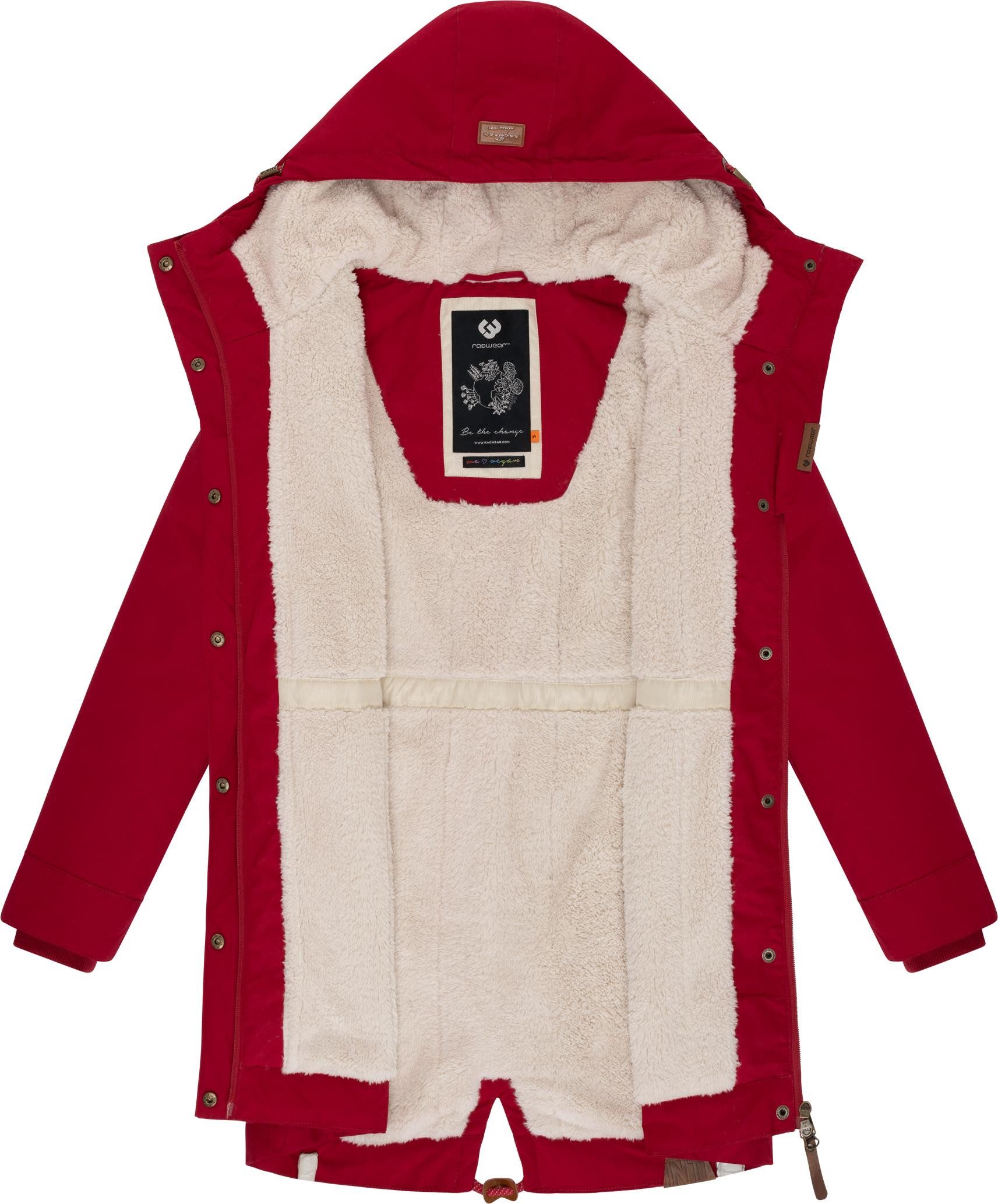 Ragwear Winterjacke YM-Canny stylischer Damen Kurzmantel Parka mit Kapuze