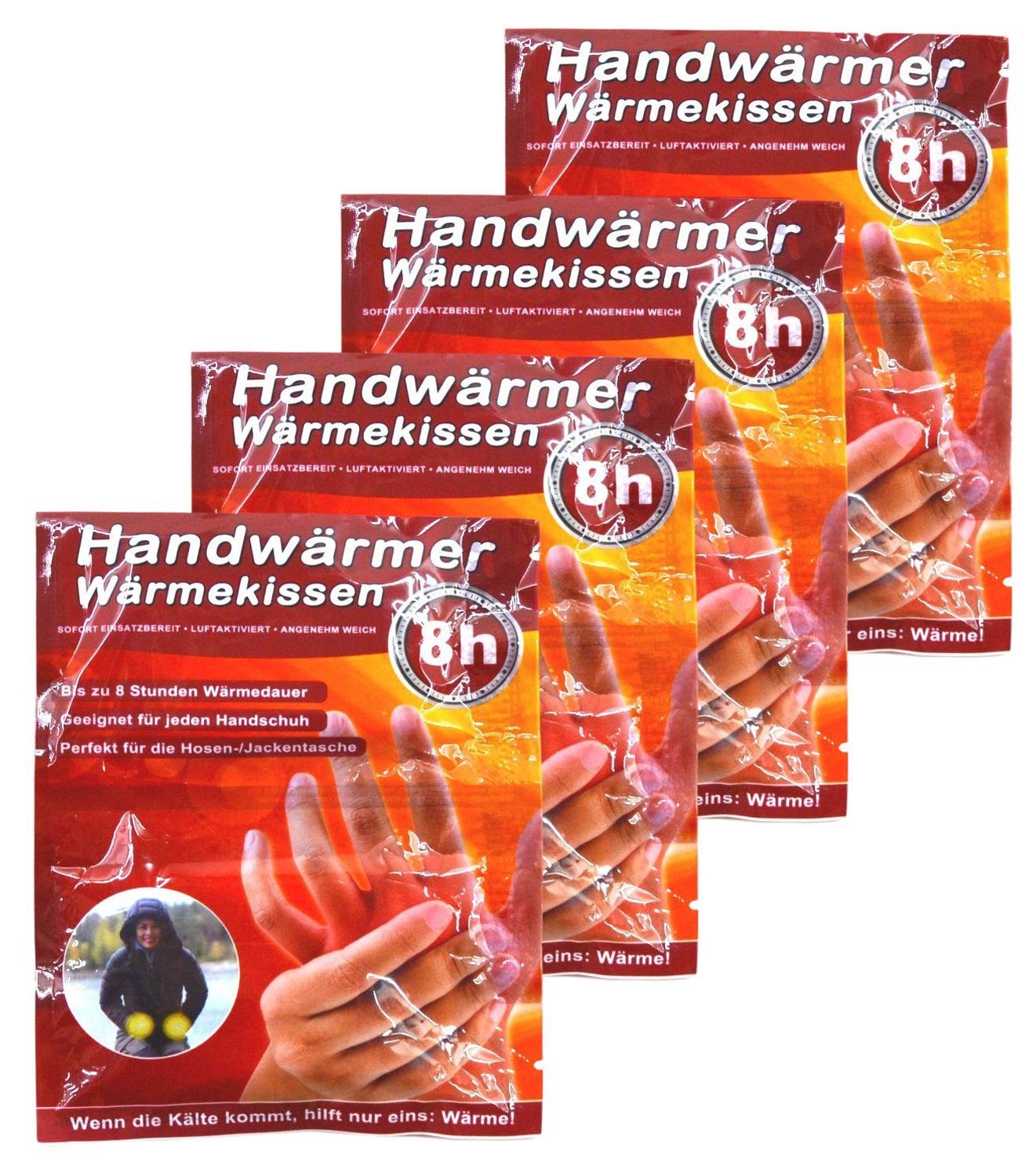 BURI Грелка для рук 4 Paar Taschenwärmer bis 8 Stunden Грелка для рук Taschenofen Wärmepads Wä