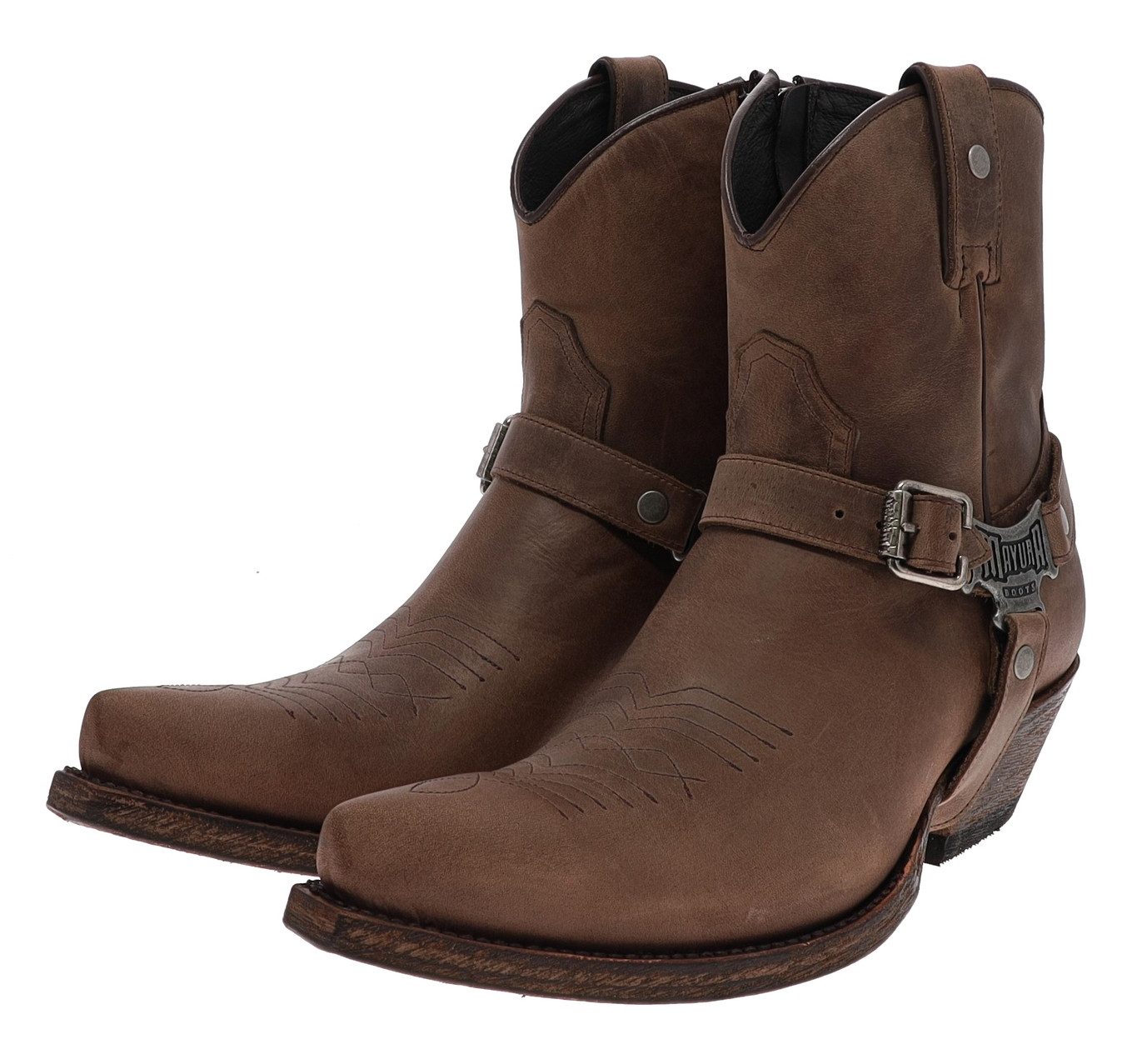 MB014 Westernstiefelette Braun Westernstiefelette