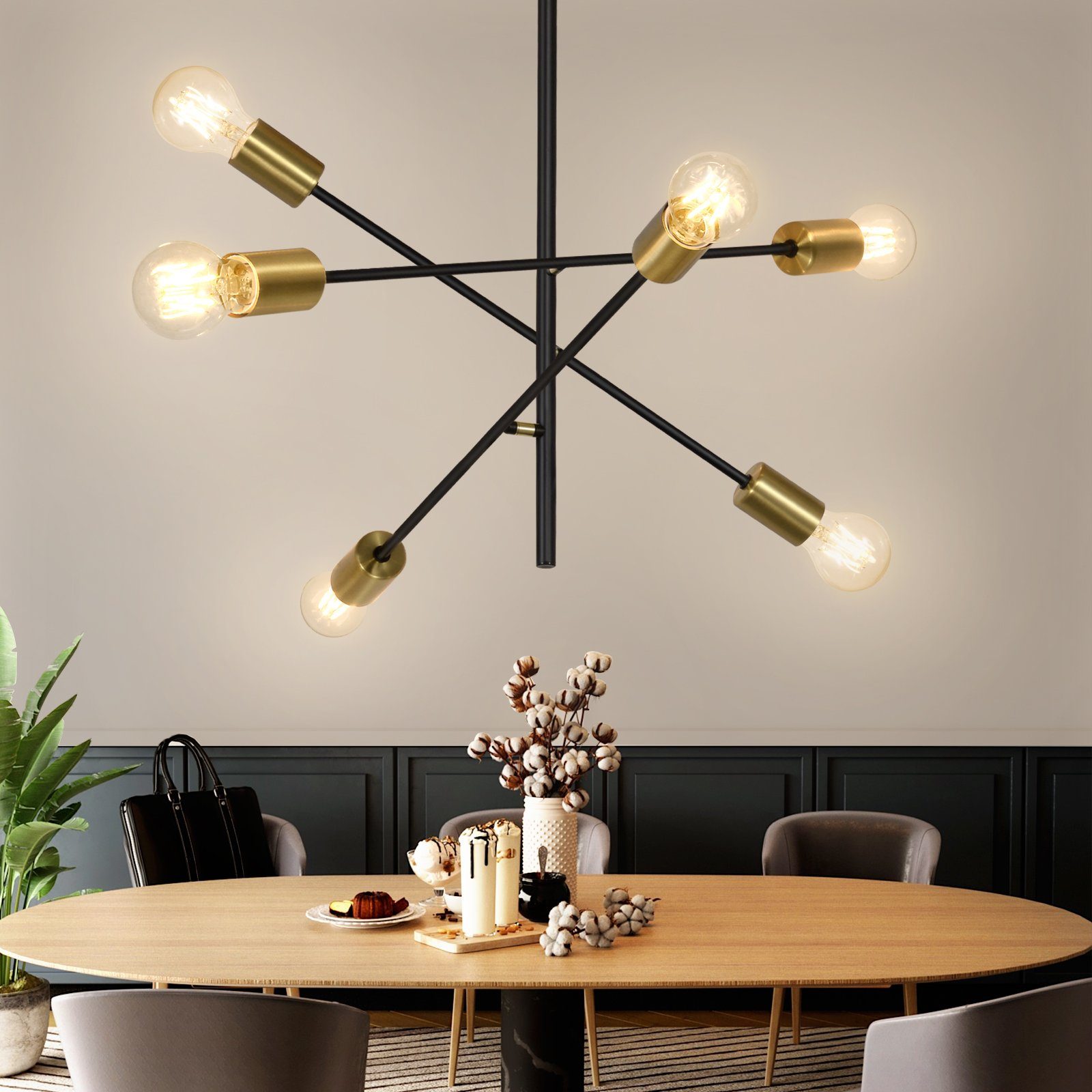 ZMH Pendelleuchte Kronleuchter Vintage Wohnzimmerlampe Hängend günstig online kaufen